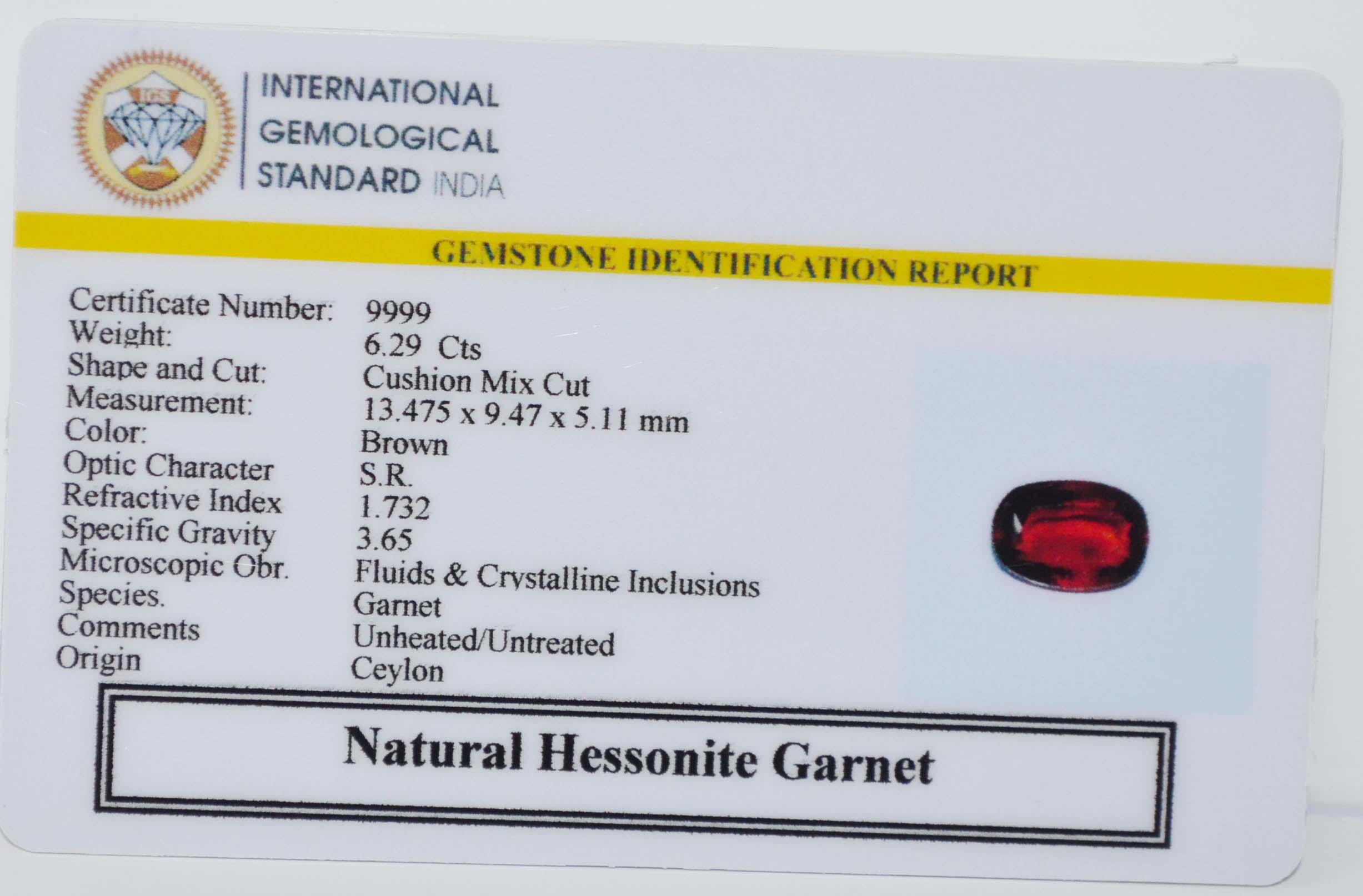 GMD7754 2 HESSONITE GOMED 6.29 Ct.