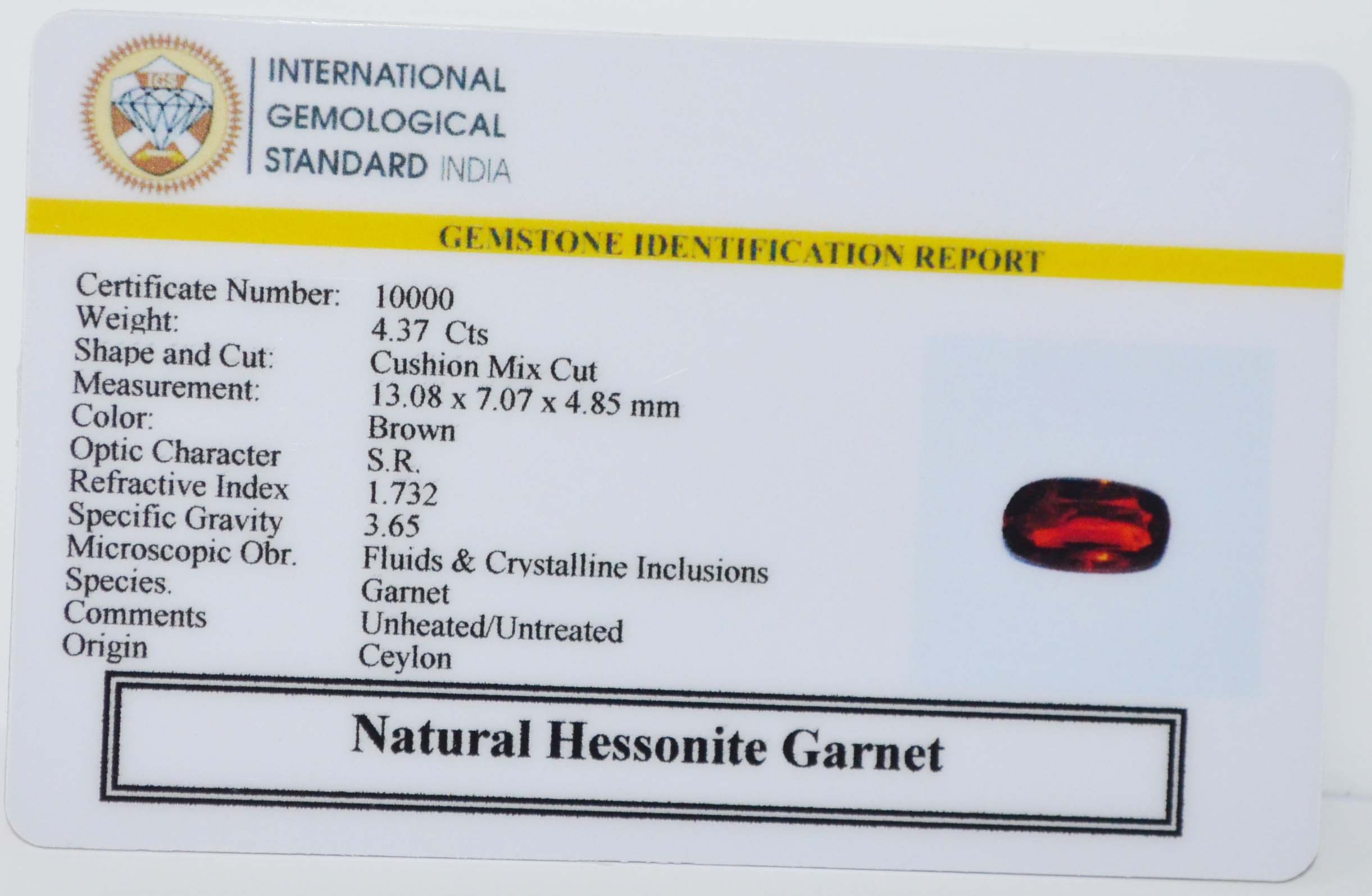 GMD7755 2 HESSONITE GOMED 4.37 Ct.