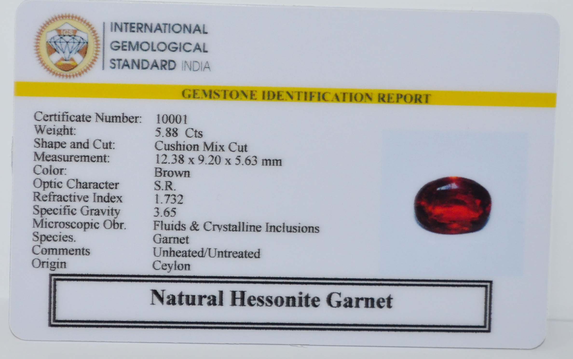 GMD7756 2 HESSONITE GOMED 5.88 Ct.