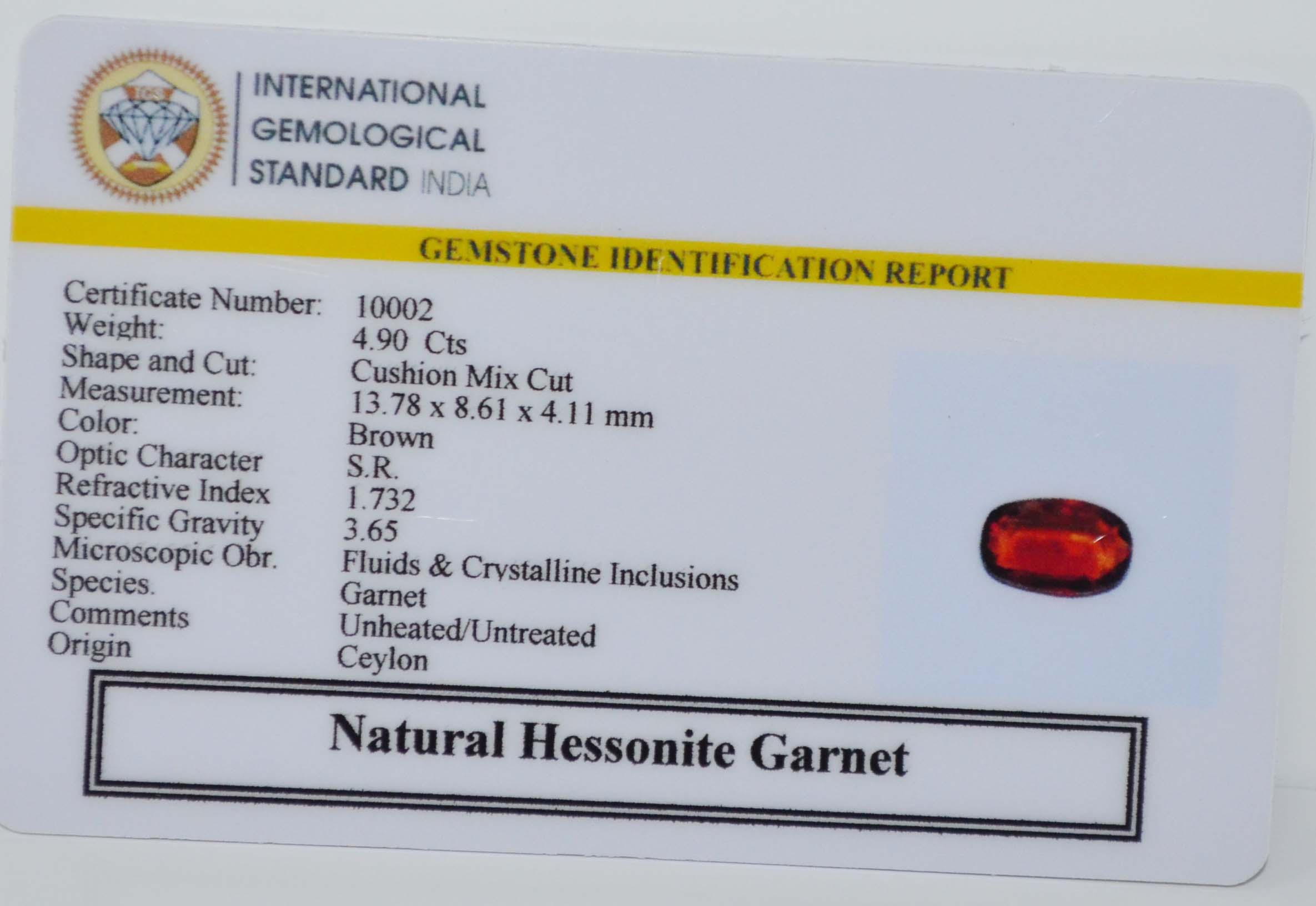 GMD7757 2 HESSONITE GOMED 4.9 Ct.