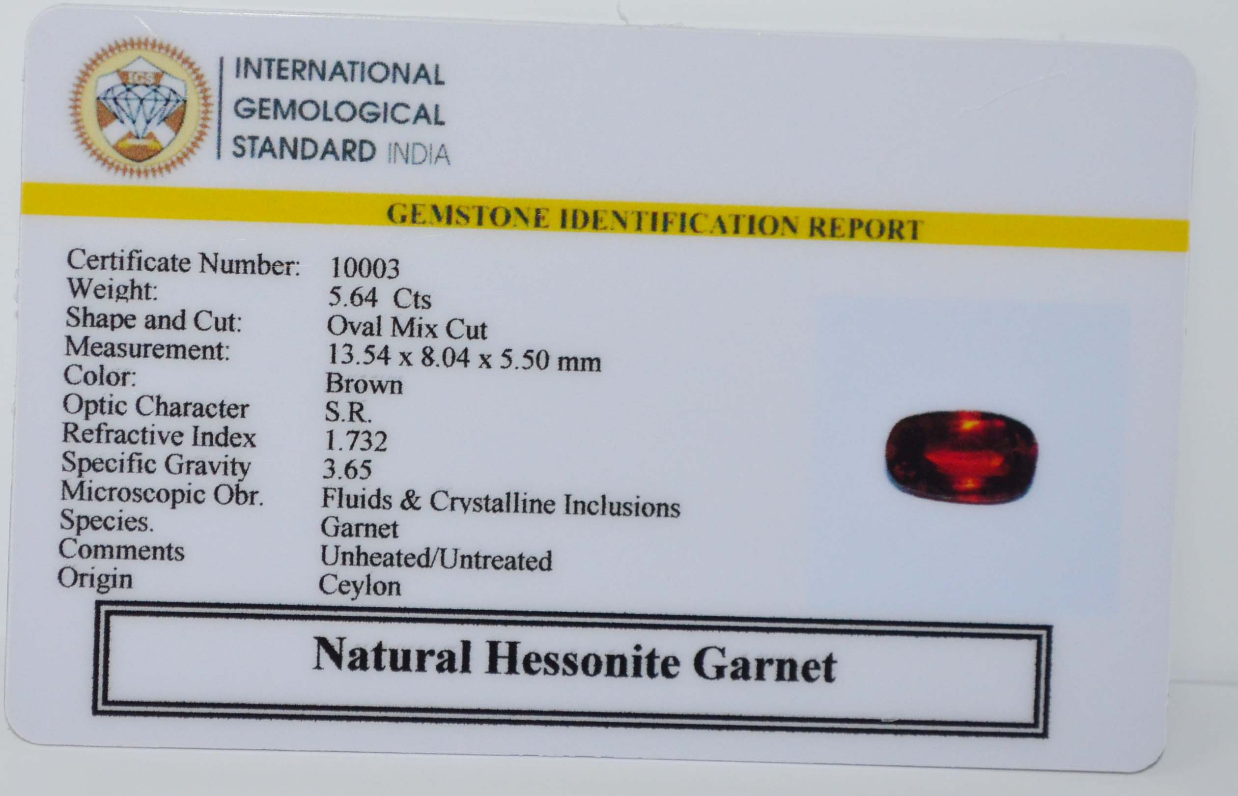 GMD7758 2 HESSONITE GOMED 5.64 Ct.