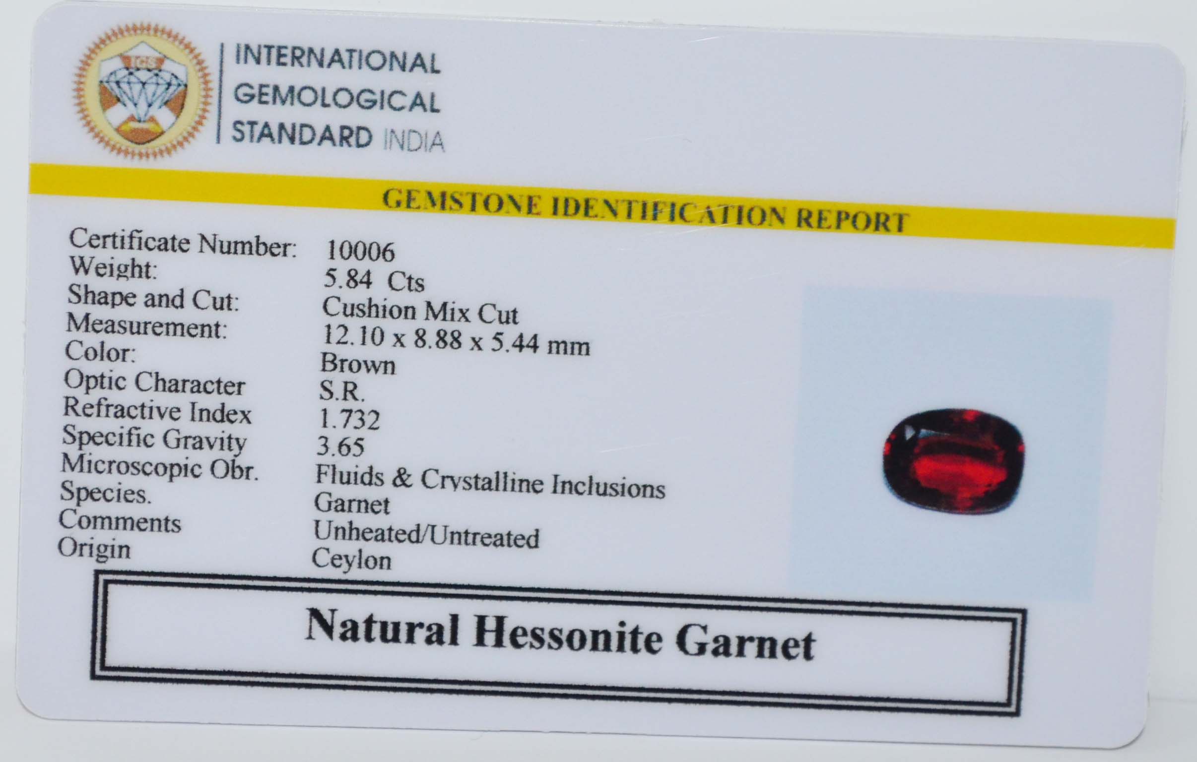 GMD7761 2 HESSONITE GOMED 5.84 Ct.