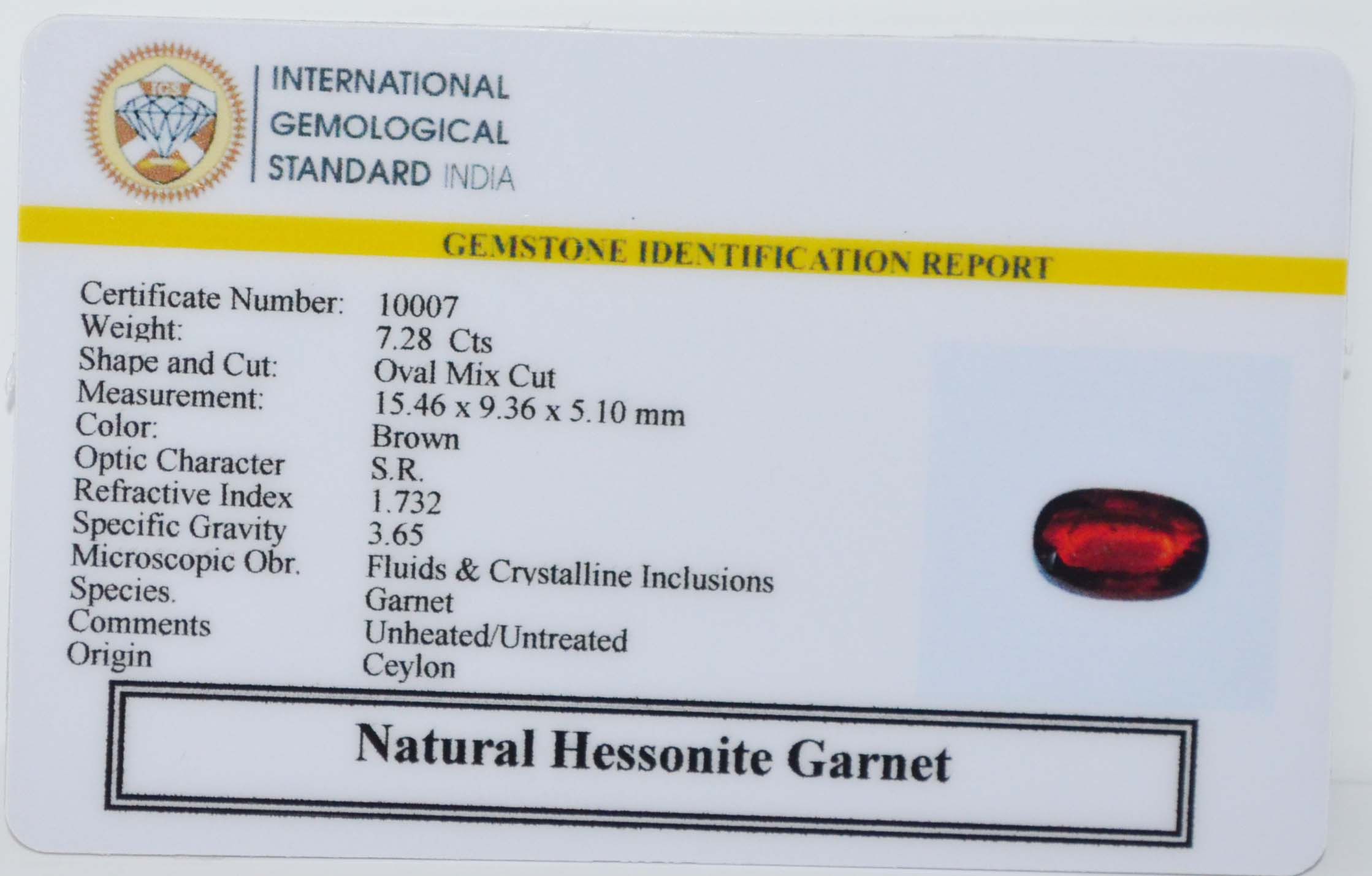 GMD7762 2 HESSONITE GOMED 7.28 Ct.