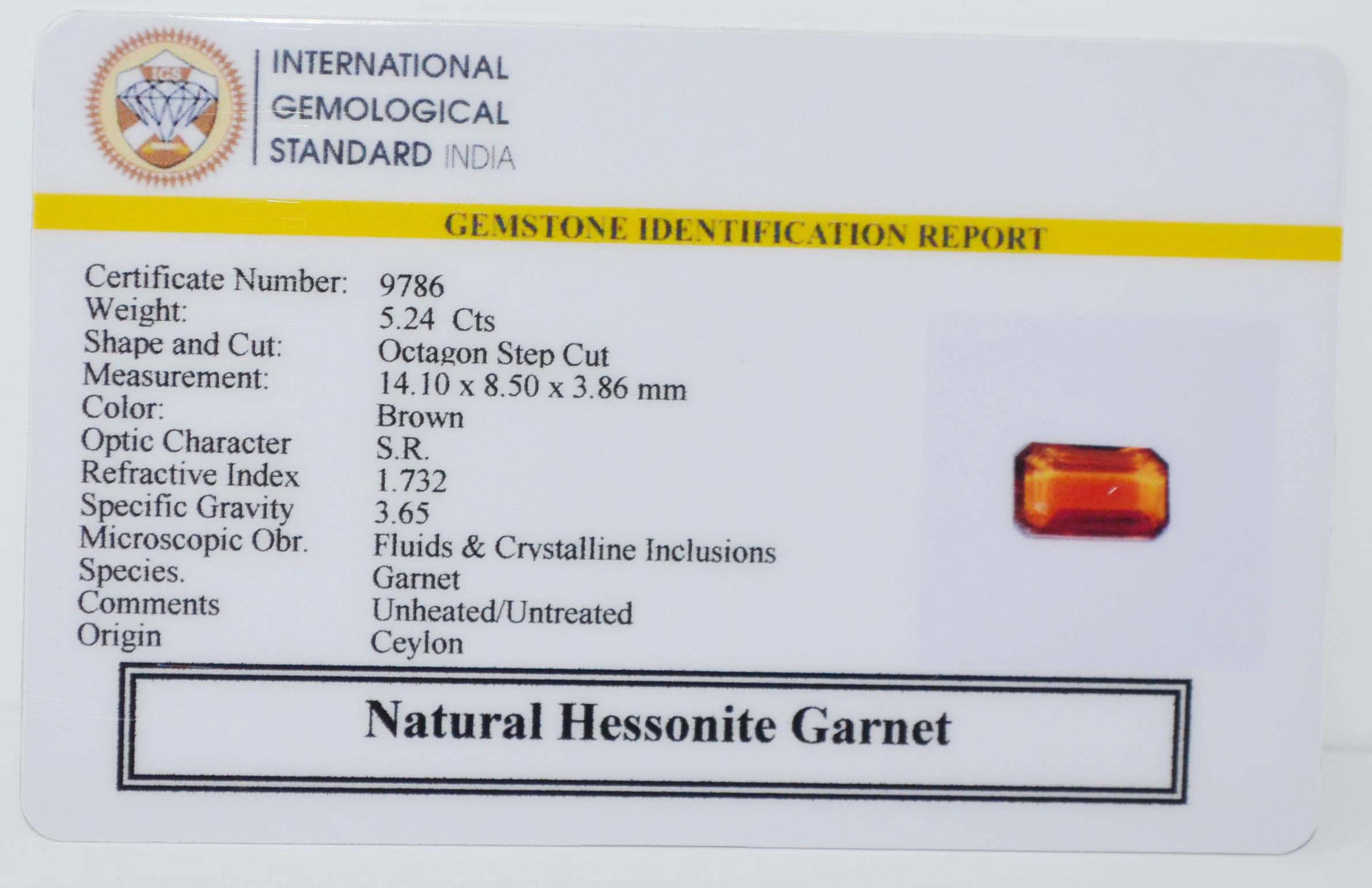 GMDG7225 2 HESSONITE GOMED 5.24 Ct.