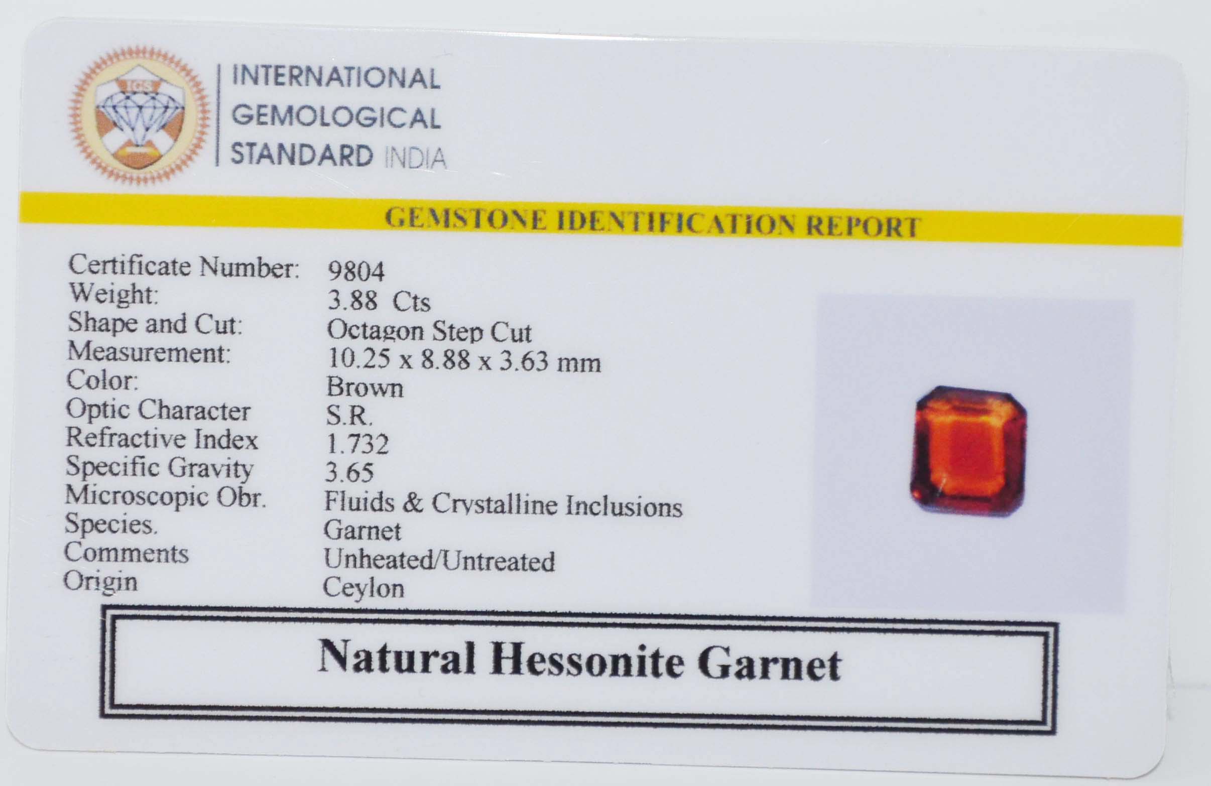 GMDG7230 2 HESSONITE GOMED 3.88 Ct.