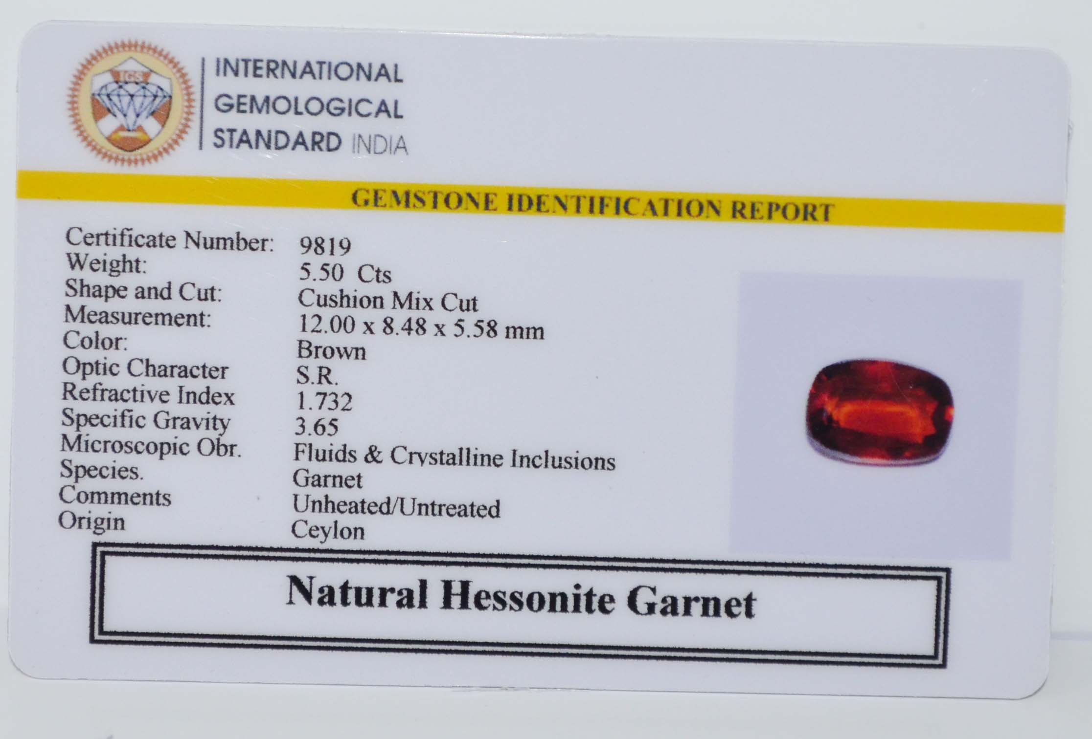 GMDG7234 2 HESSONITE GOMED 5.5 Ct.