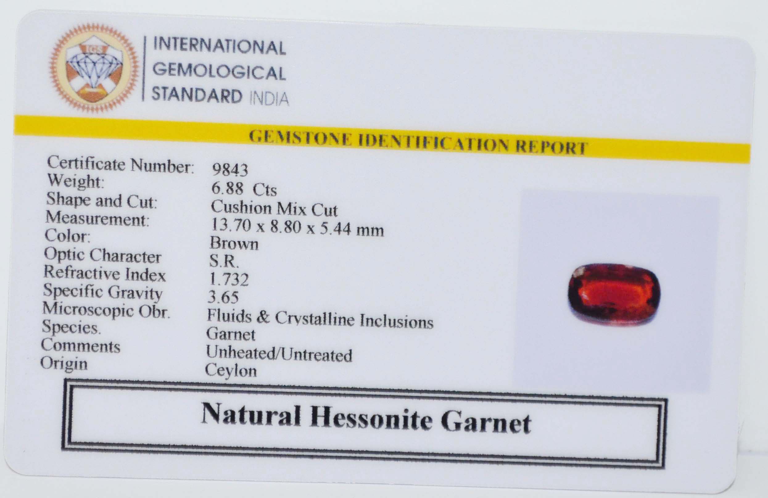 GMDG7240 2 HESSONITE GOMED 6.88 Ct.
