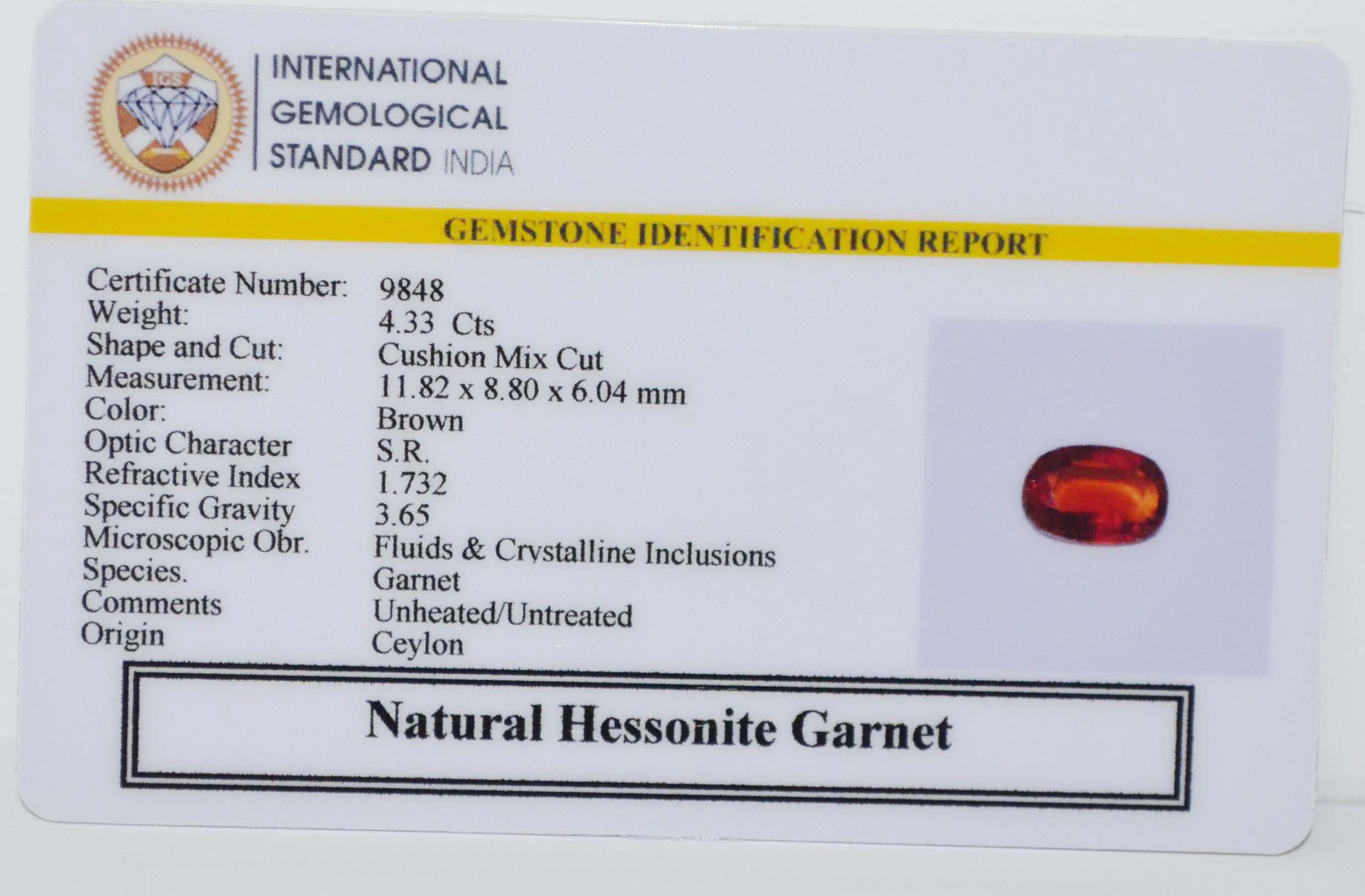 GMDG7241 2 HESSONITE GOMED 4.33 Ct.