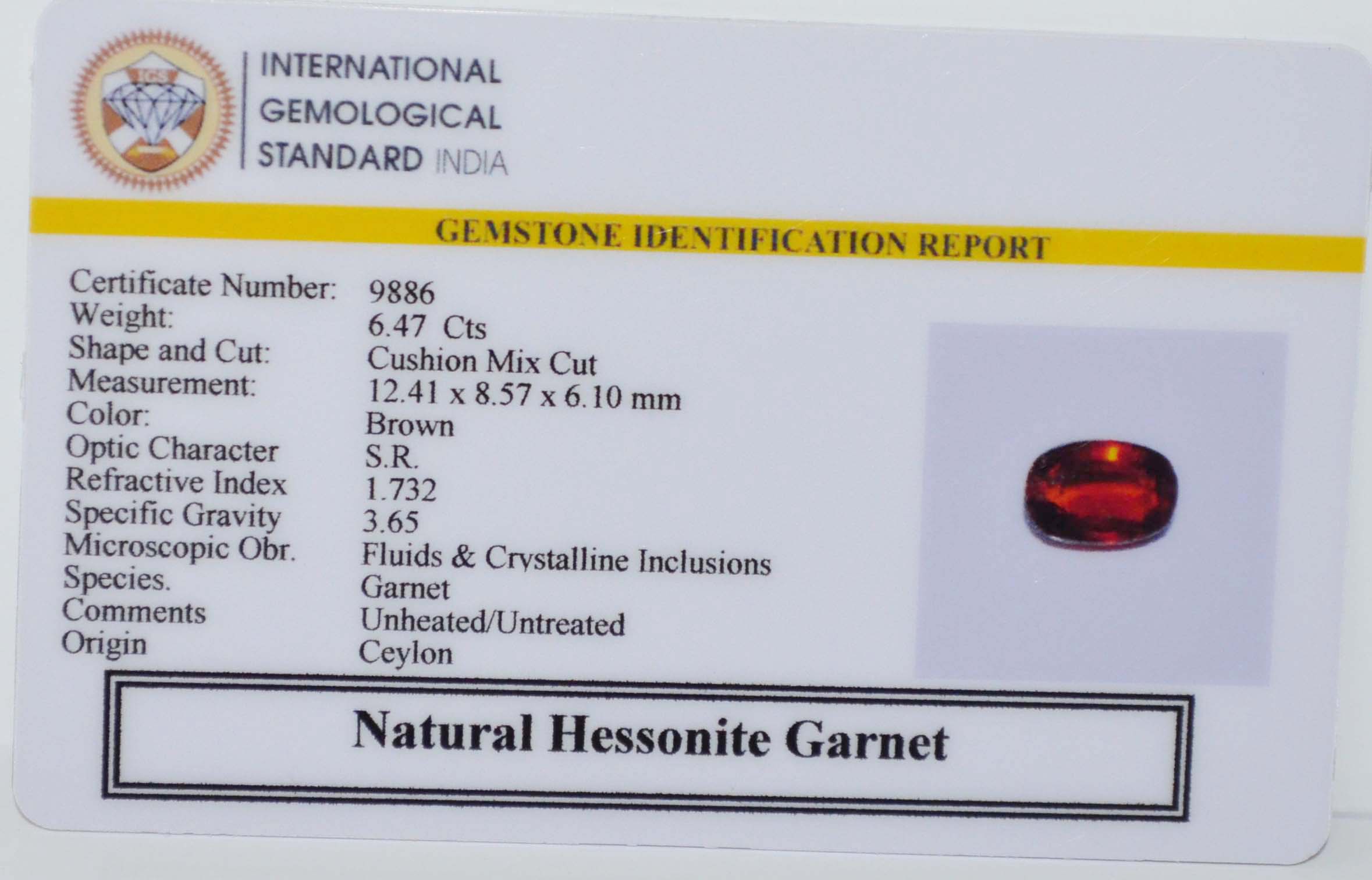 GMDG7250 2 HESSONITE GOMED 6.47 Ct.