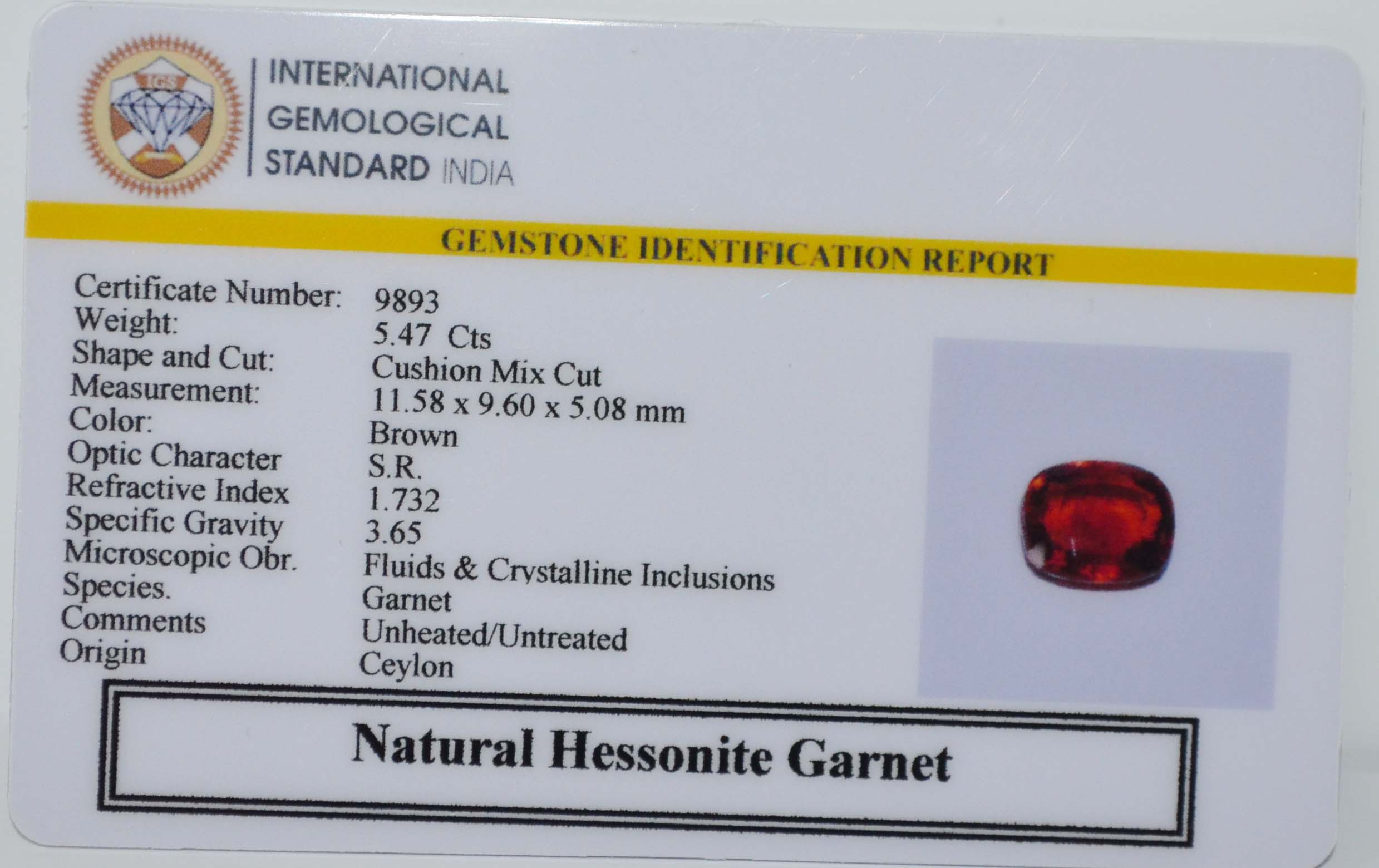 GMDG7255 2 HESSONITE GOMED 5.47 Ct.