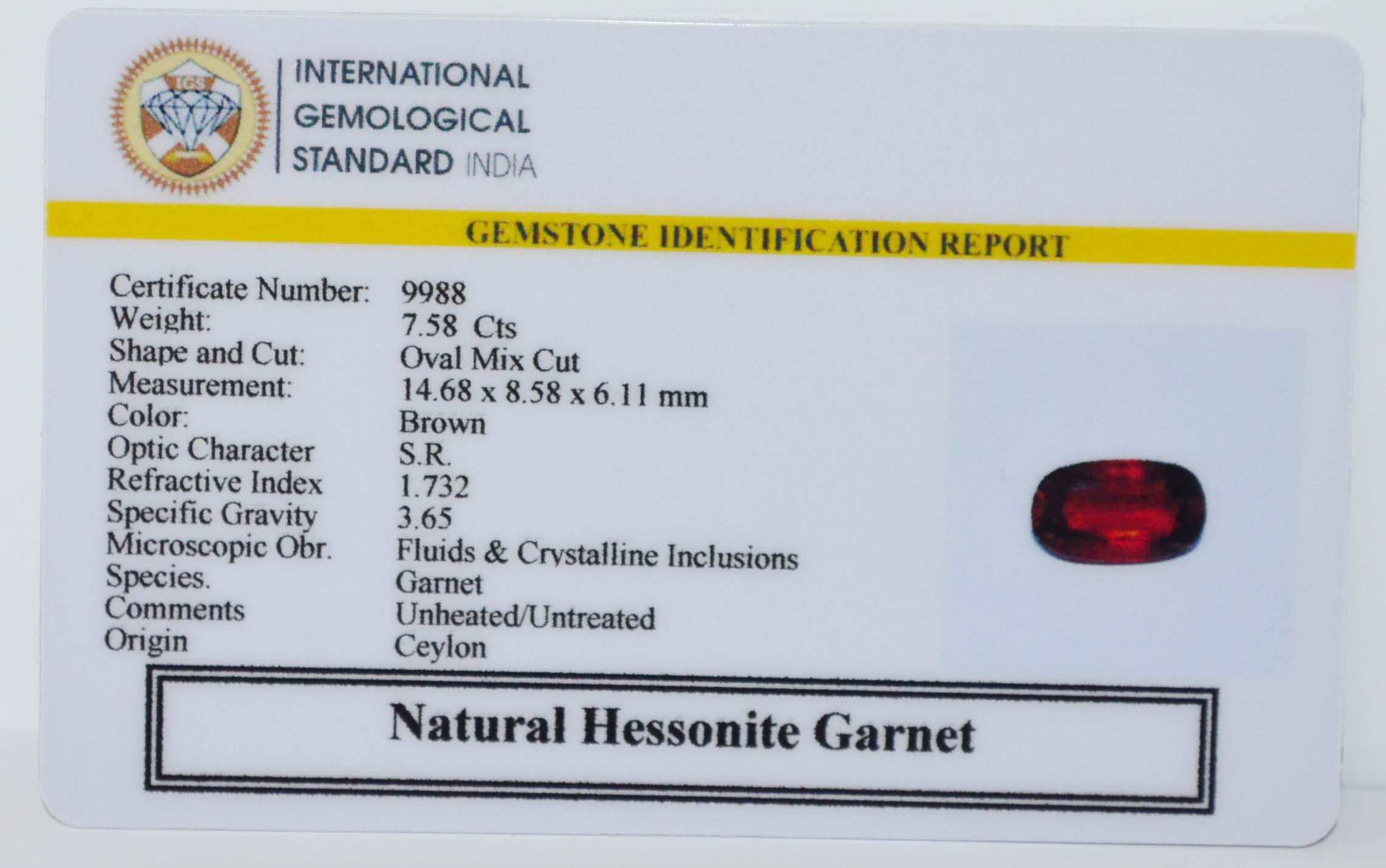 GMDG7262 2 HESSONITE GOMED 7.58 Ct.