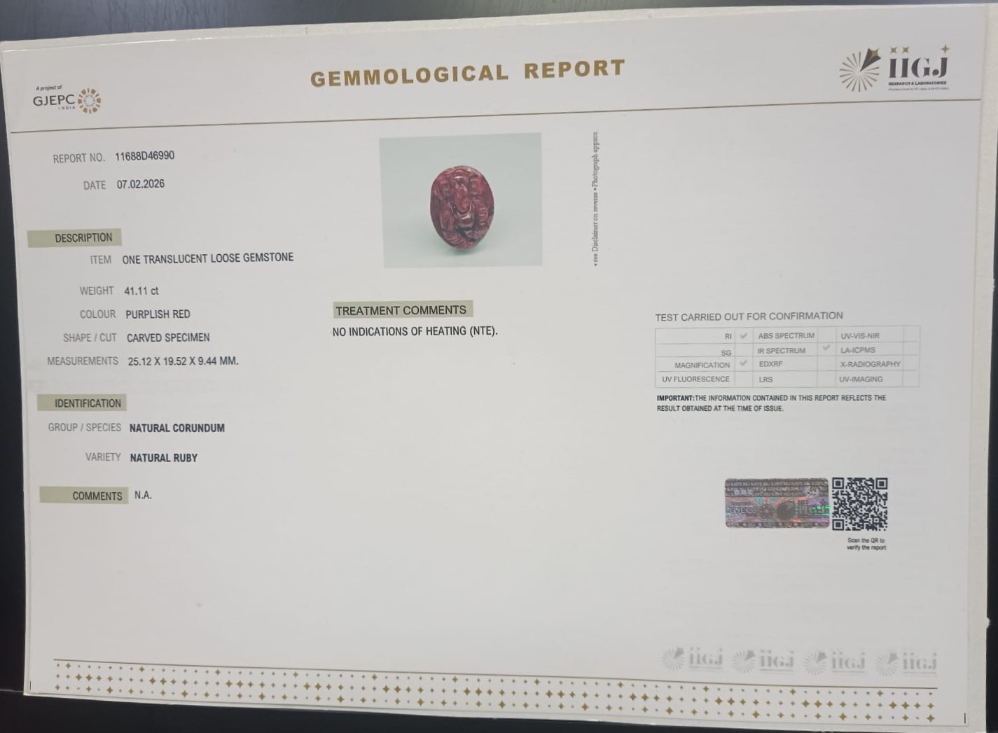 Ganesh Ruby 41.11 Ct. 3 GRUB10 2 Ganesh Ruby 41.11 Ct.