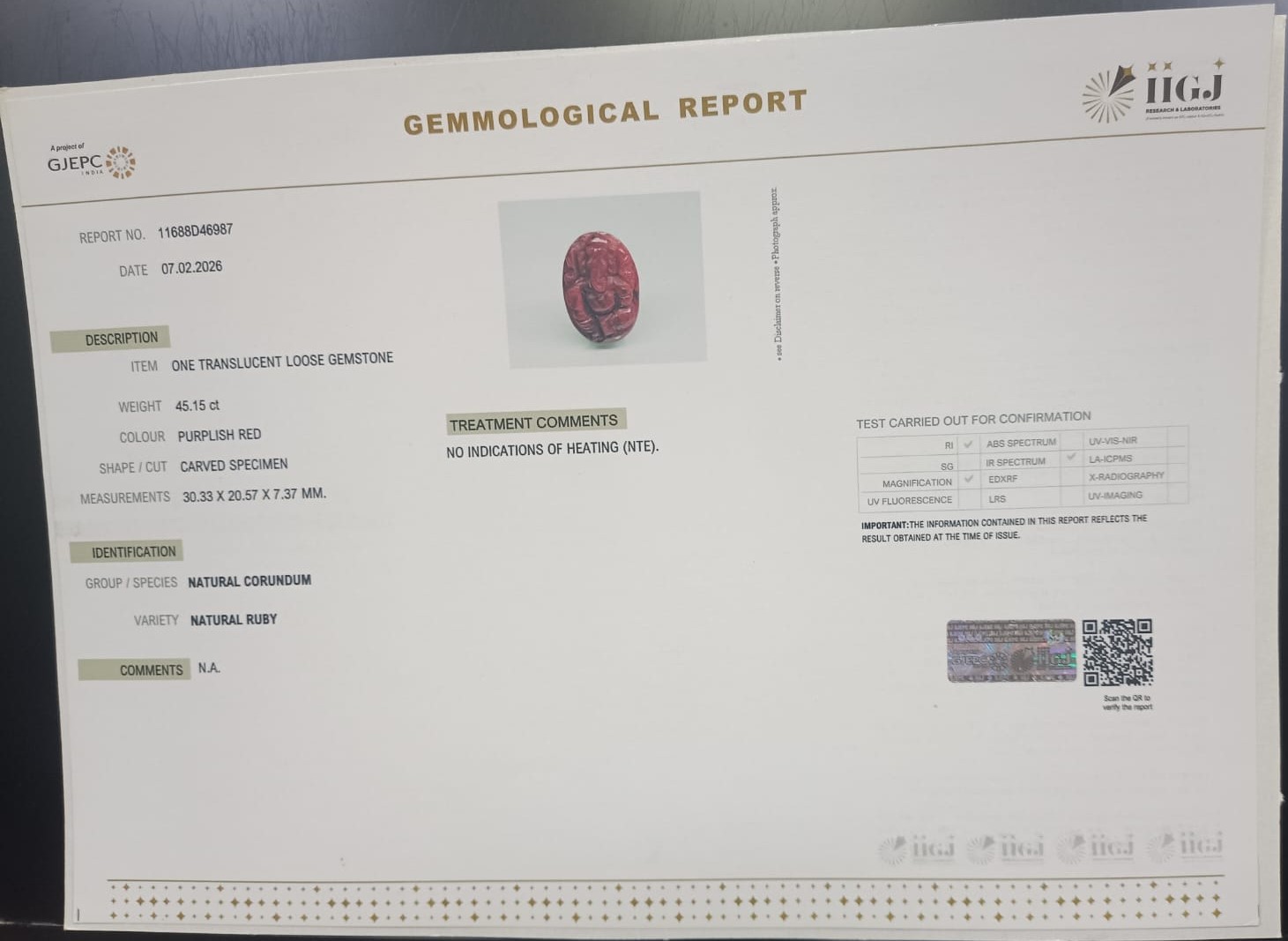 Ganesh Ruby 45.15 Ct. 3 GRUB8 2 Ganesh Ruby 45.15 Ct.