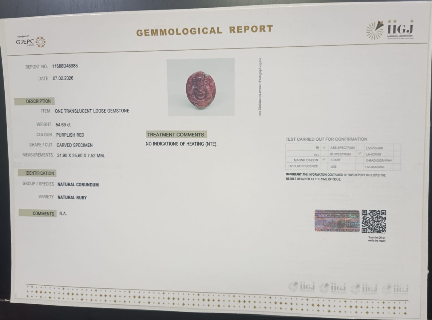 Ganesh Ruby 54.69 Ct. 3 GRUB9 2 Ganesh Ruby 54.69 Ct.