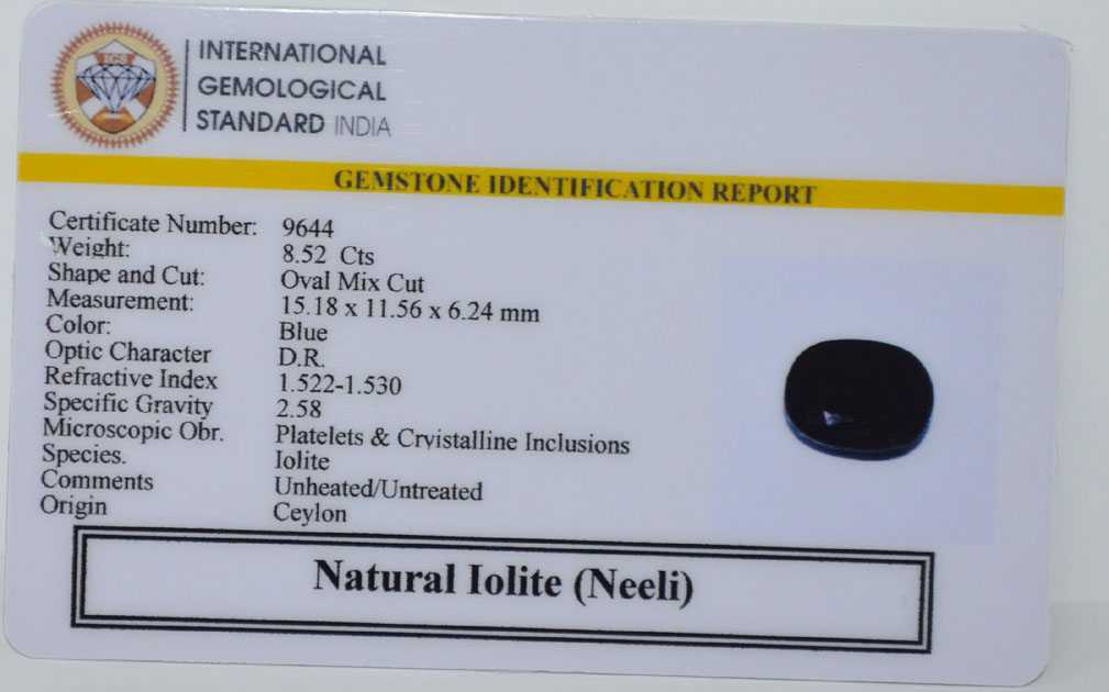 NIL2693 2 IOLITE NILLI 8.52 Ct.