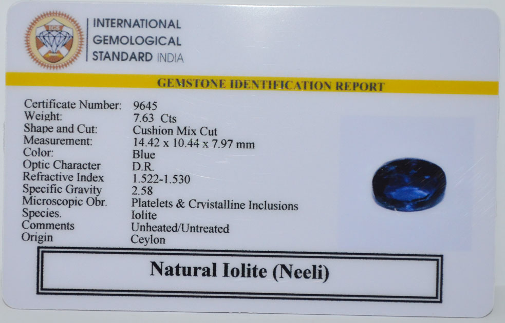 NIL2694 2 IOLITE NILLI 7.63 Ct.