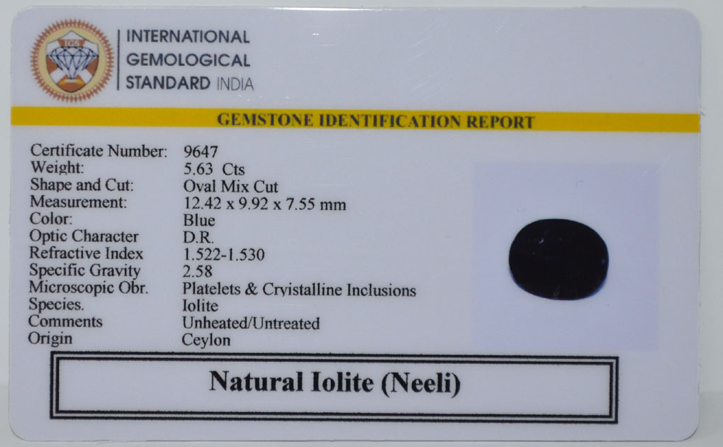 NIL2695 2 IOLITE NILLI 5.63 Ct.