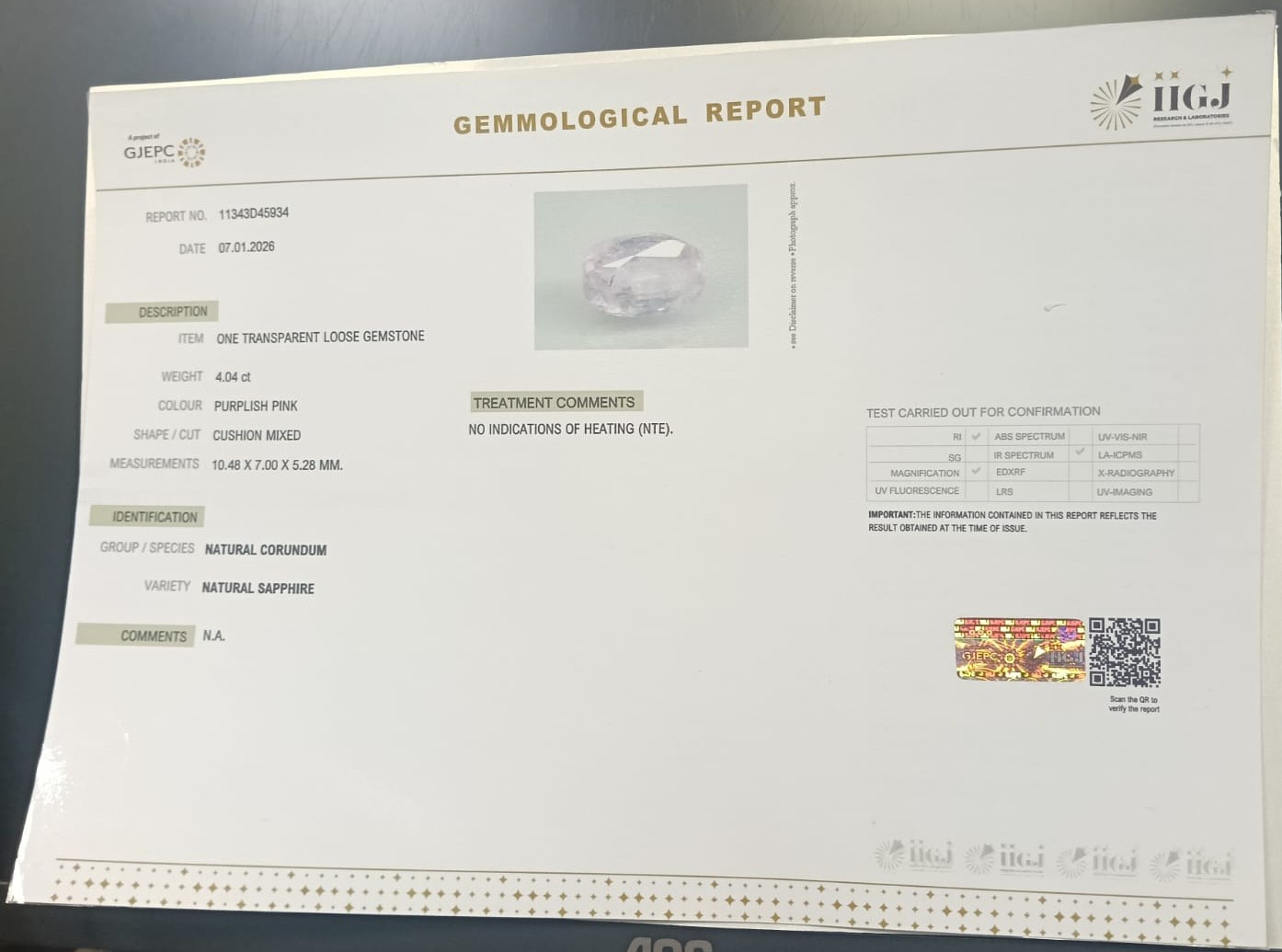 NSP41912 2 NATURAL SAPPHIRE 4.04 Ct.