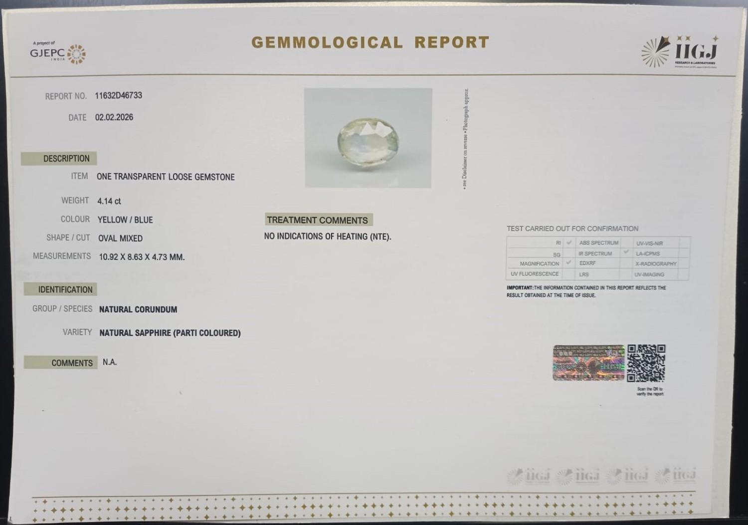 NSP41914 2 NATURAL SAPPHIRE 4.14 Ct.