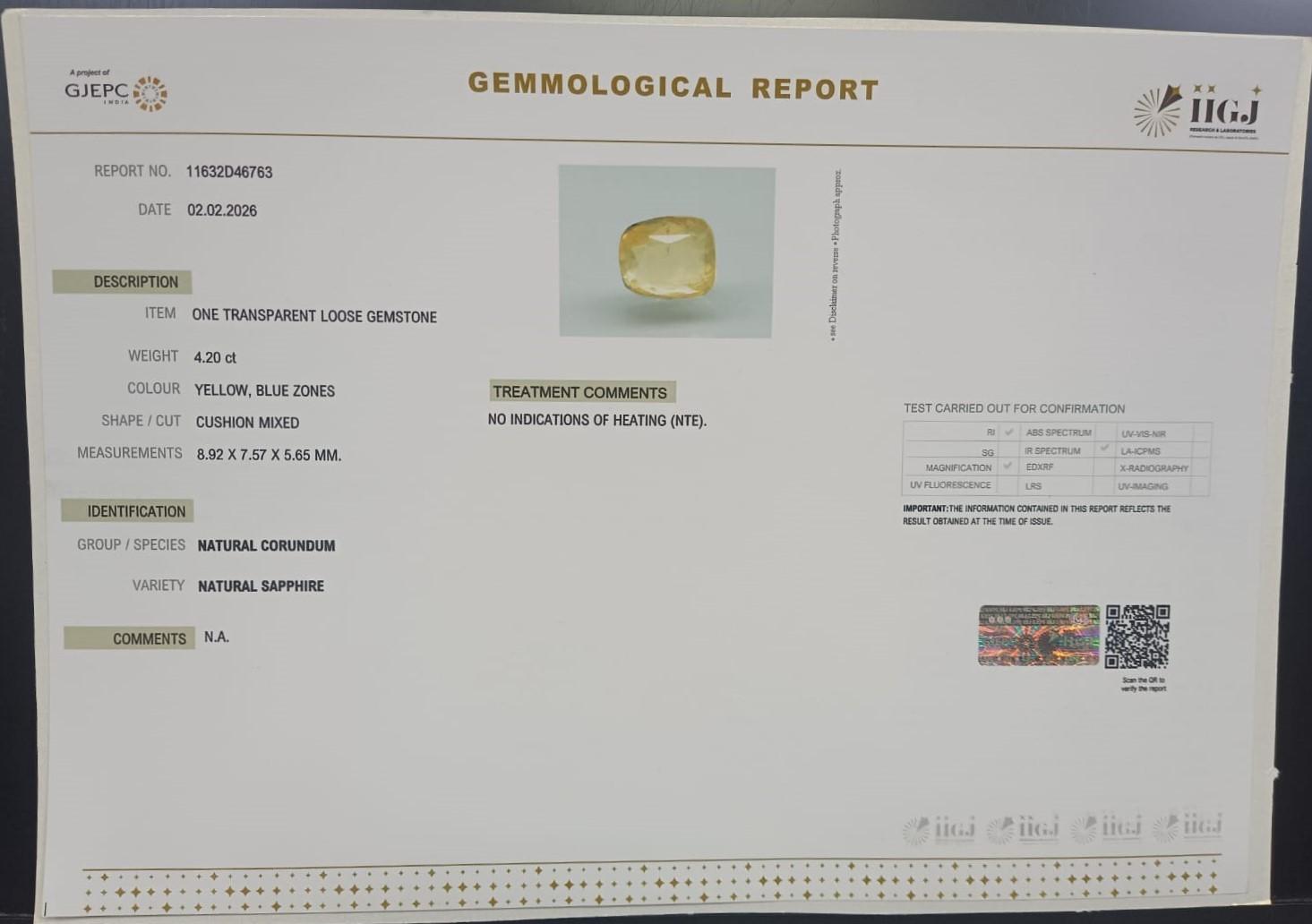 NSP41915 2 NATURAL SAPPHIRE 4.2 Ct.