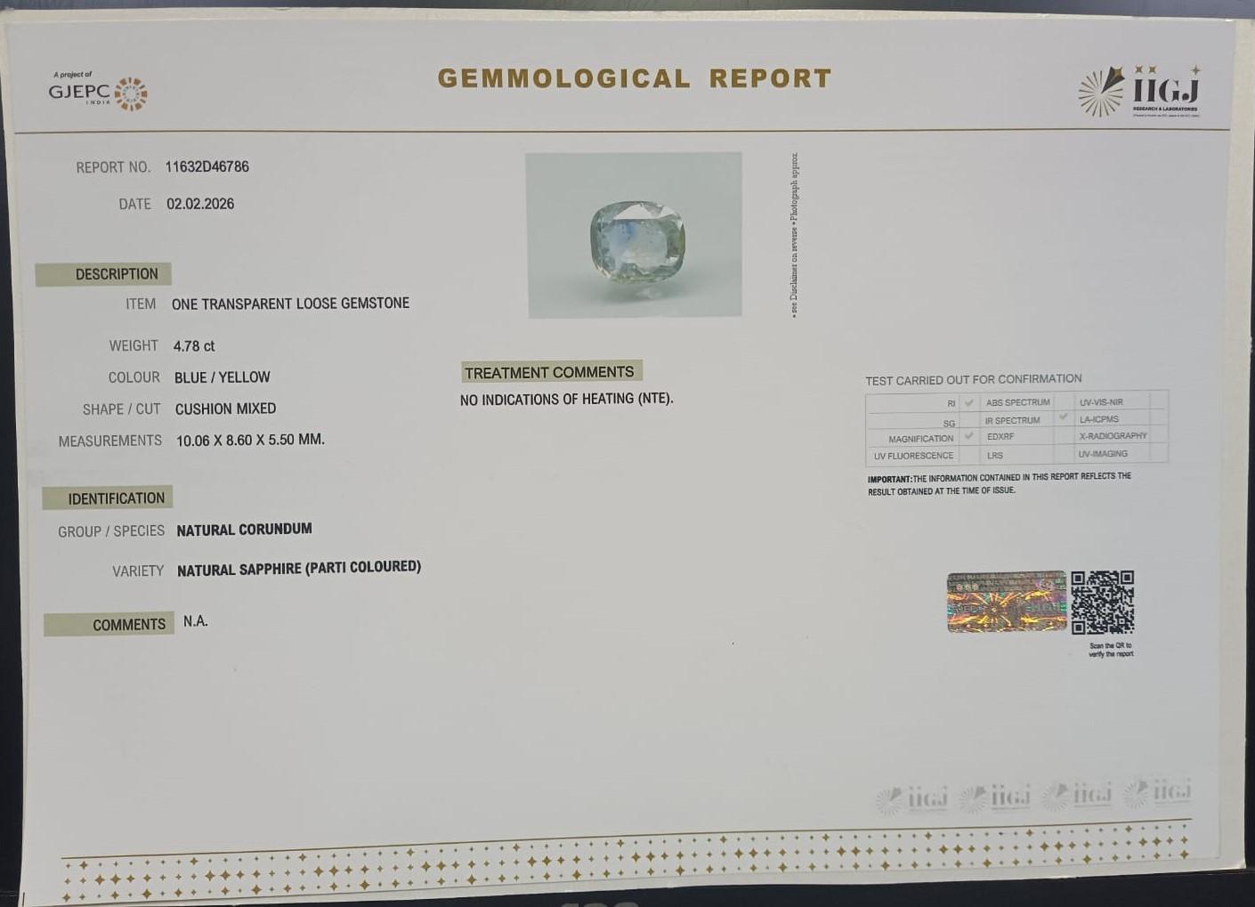 NSP41920 2 NATURAL SAPPHIRE 4.78 Ct.