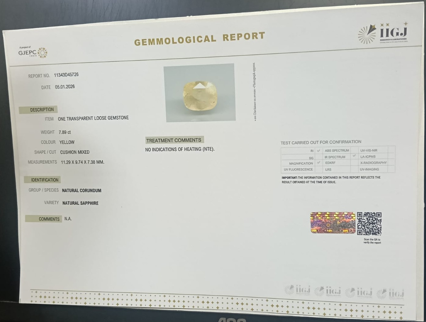 NYSP8838 2 YELLOW SAPPHIRE 7.89 Ct.