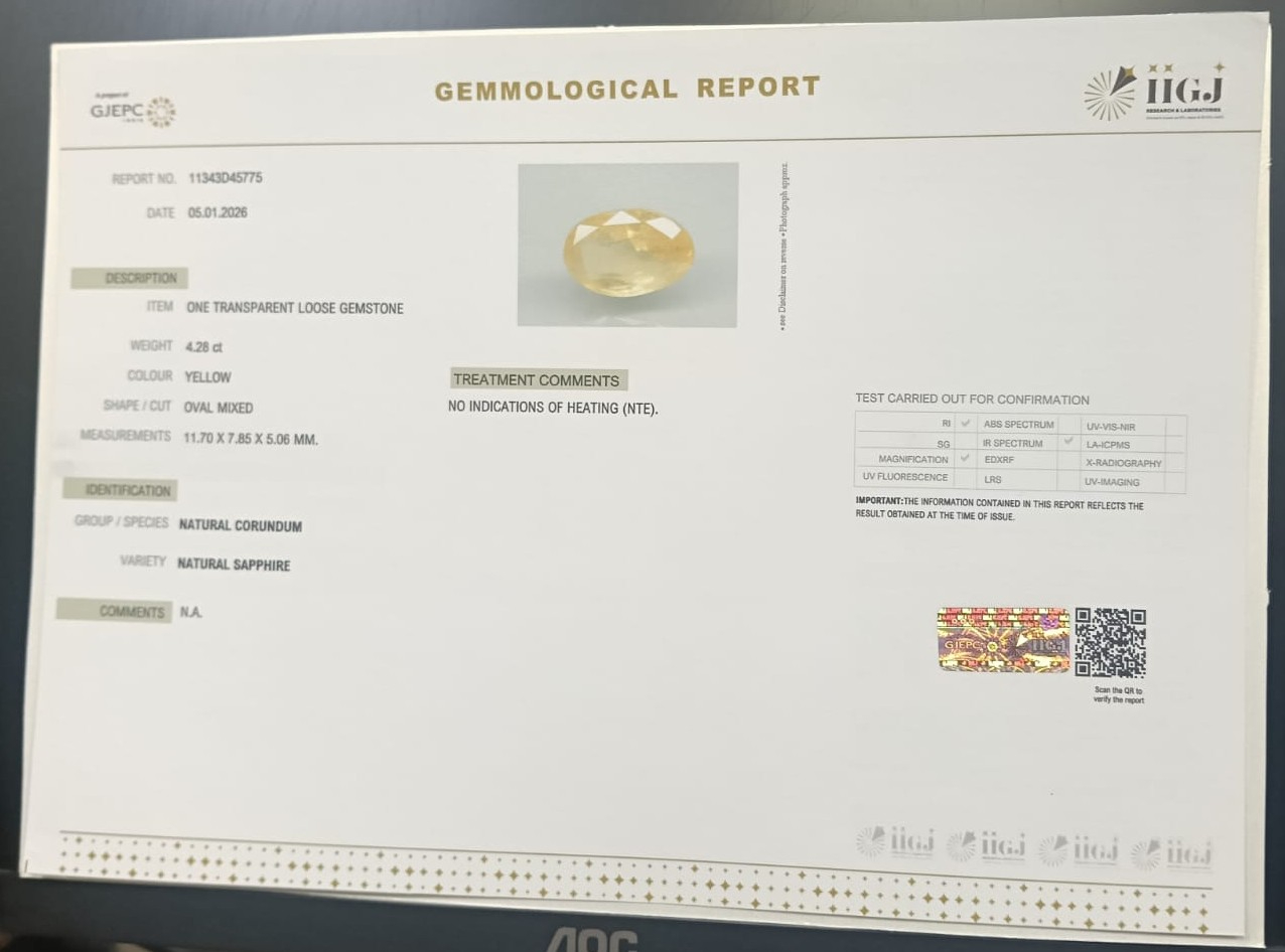 NYSP8871 2 YELLOW SAPPHIRE 4.28 Ct.