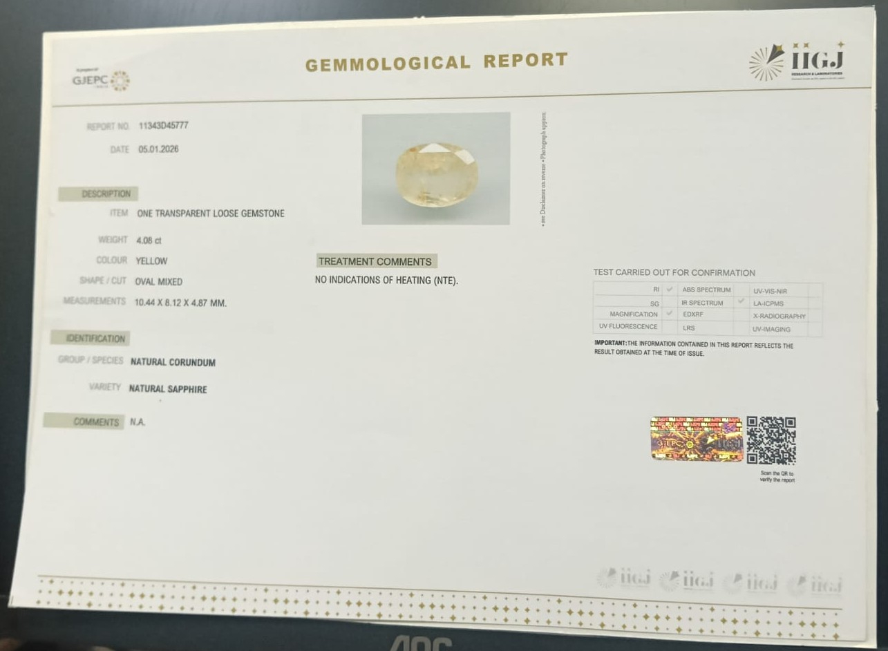 NYSP8873 2 YELLOW SAPPHIRE 4.08 Ct.