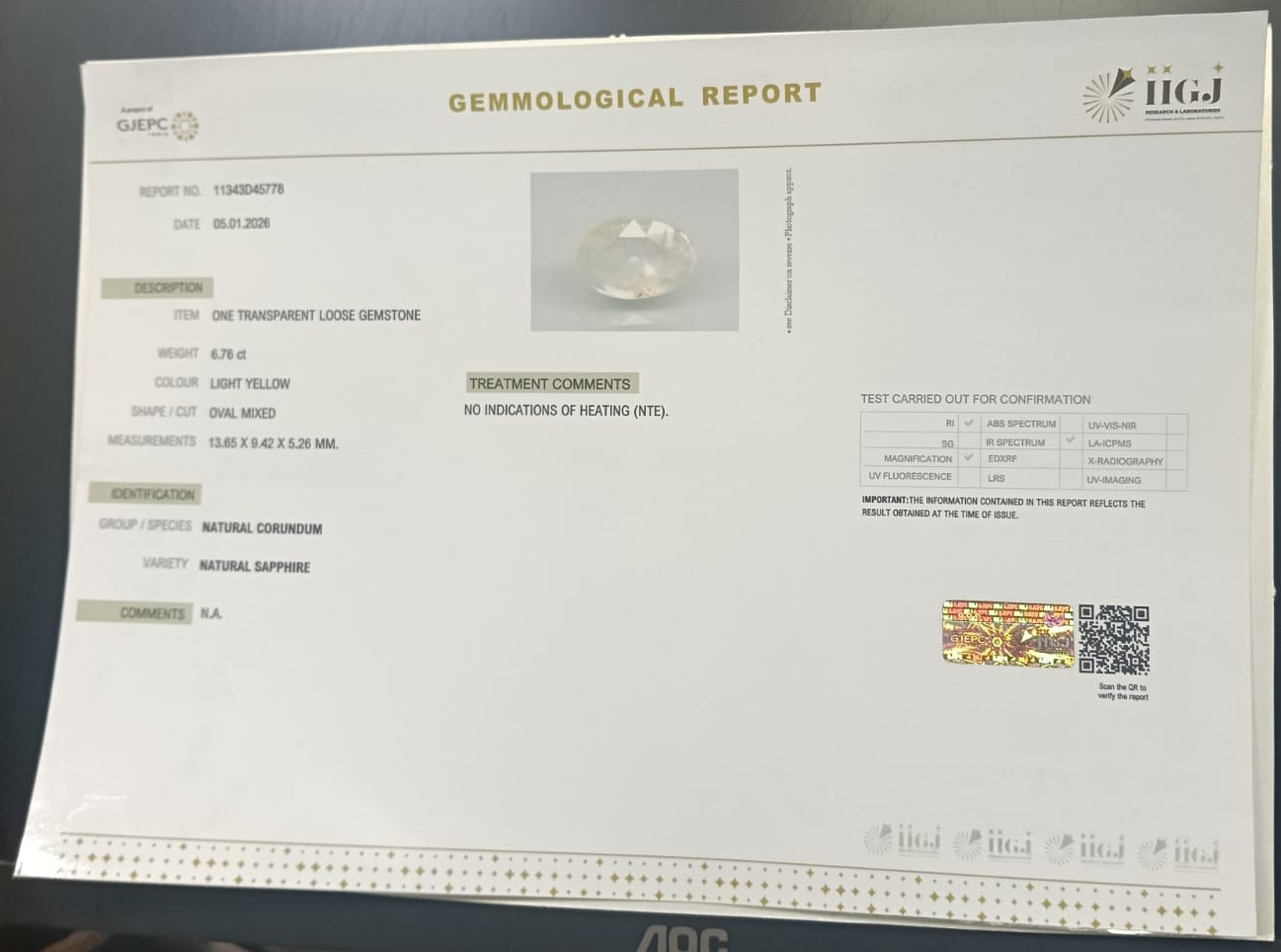 NYSP8874 2 YELLOW SAPPHIRE 6.76 Ct.