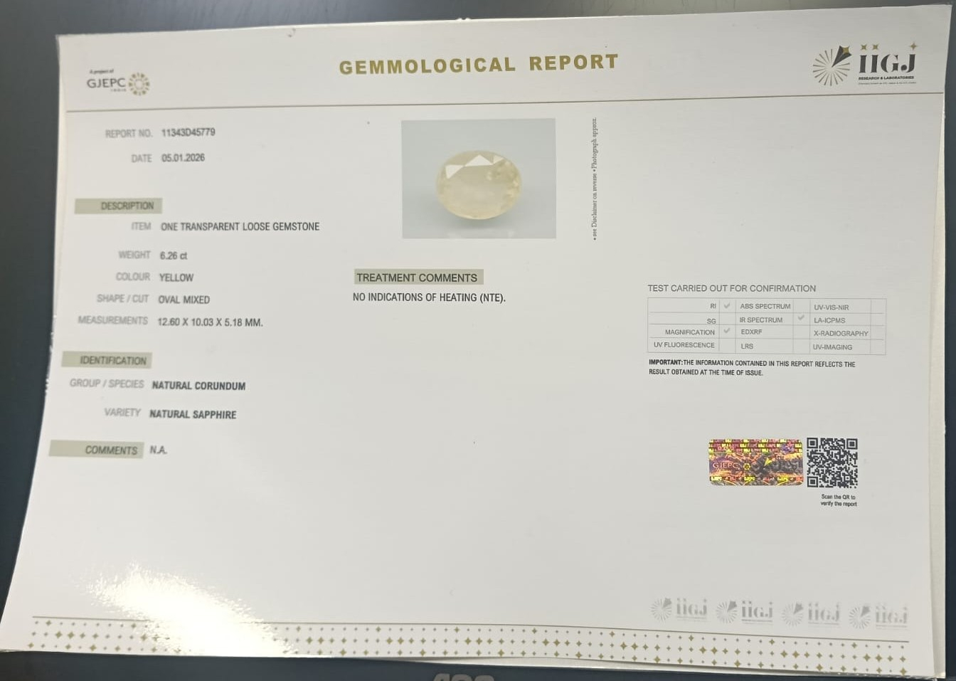 NYSP8875 2 YELLOW SAPPHIRE 6.26 Ct.