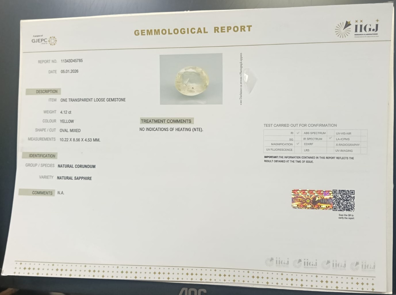 NYSP8880 2 YELLOW SAPPHIRE 4.12 Ct.