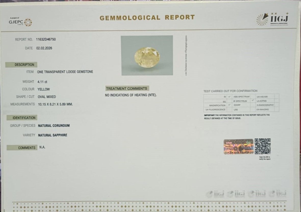 NYSP8935 2 YELLOW SAPPHIRE 4.11 Ct.