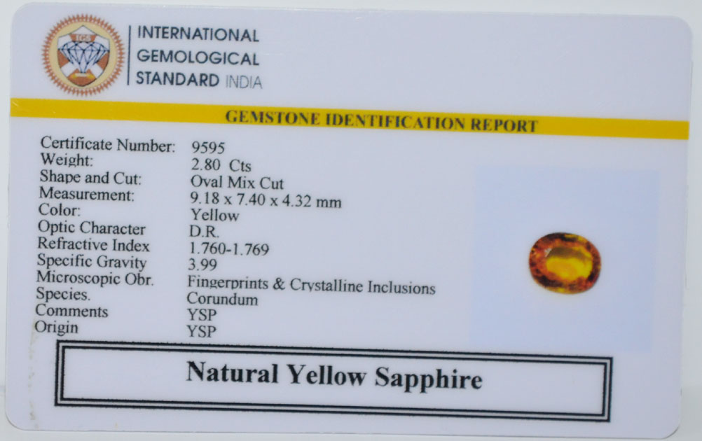 NYSP8947 2 YELLOW SAPPHIRE 2.8 Ct.
