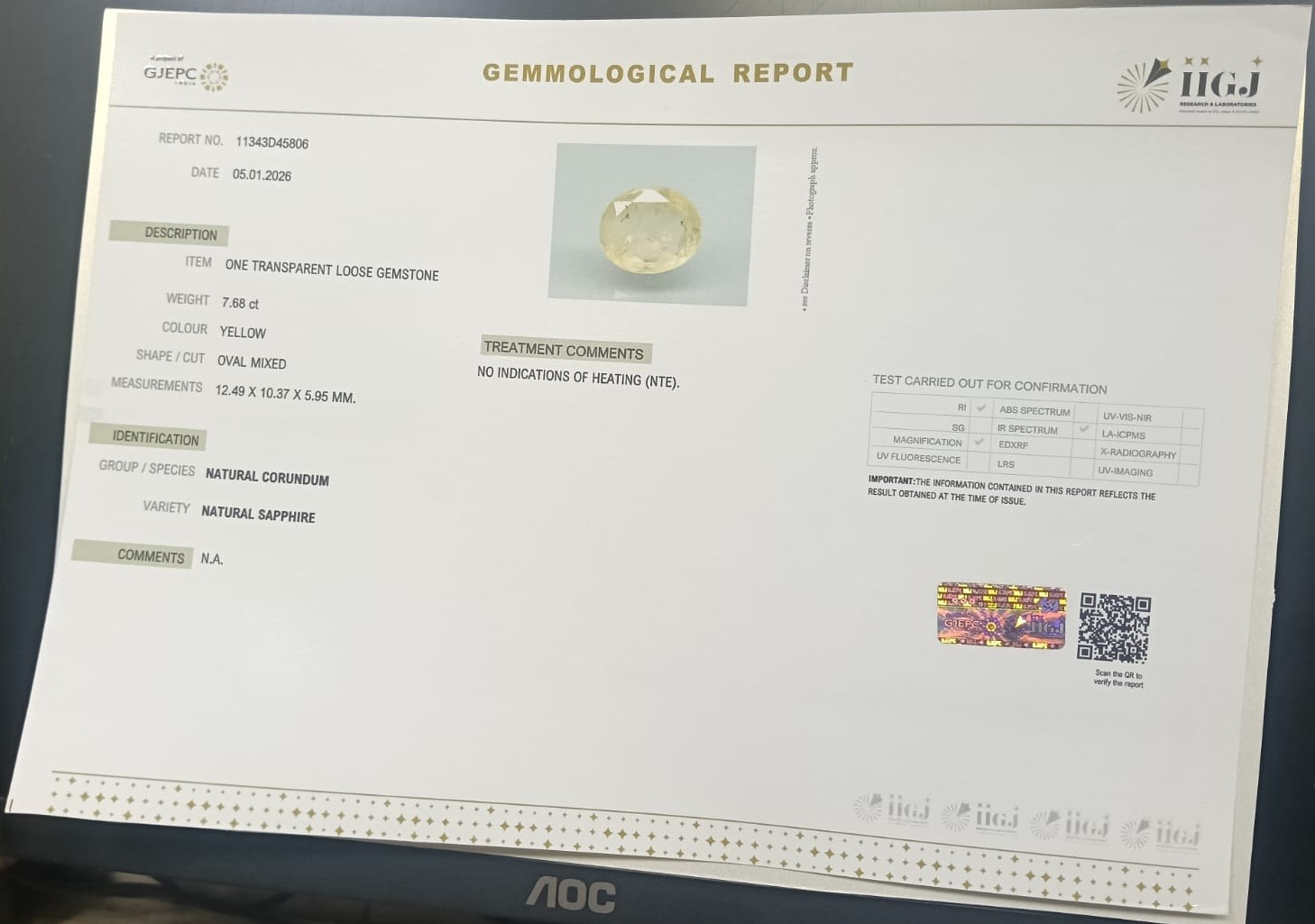 NYSPG8546 2 YELLOW SAPPHIRE 7.68 Ct.