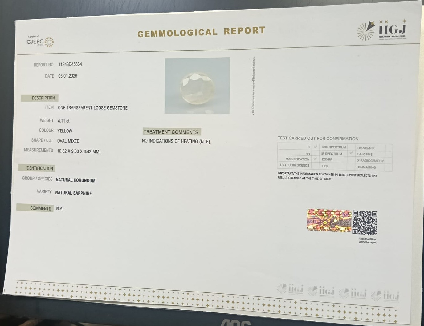 NYSPG8549 2 YELLOW SAPPHIRE 4.11 Ct.