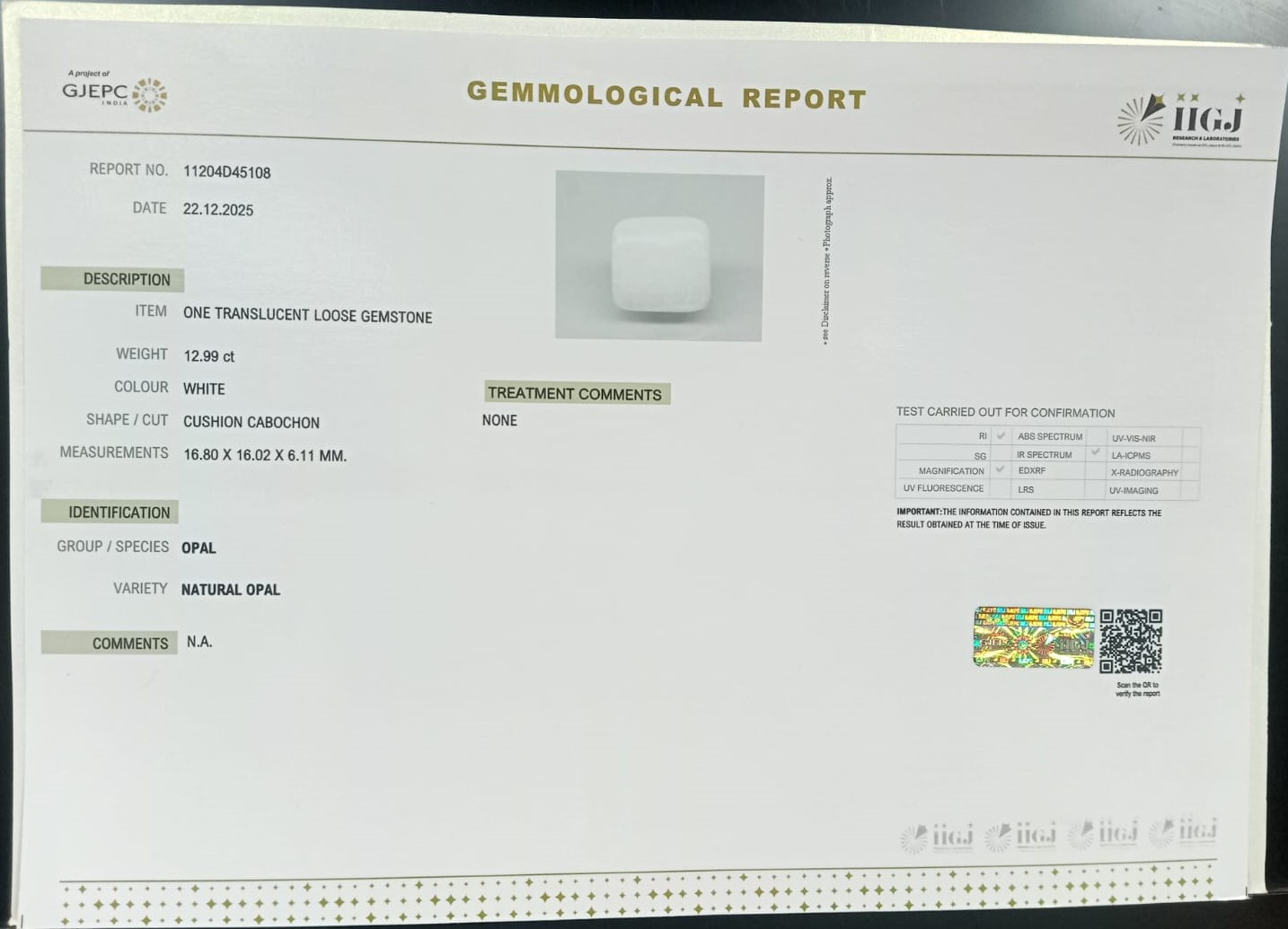 OPL9612 2 OPAL 12.99 Ct.