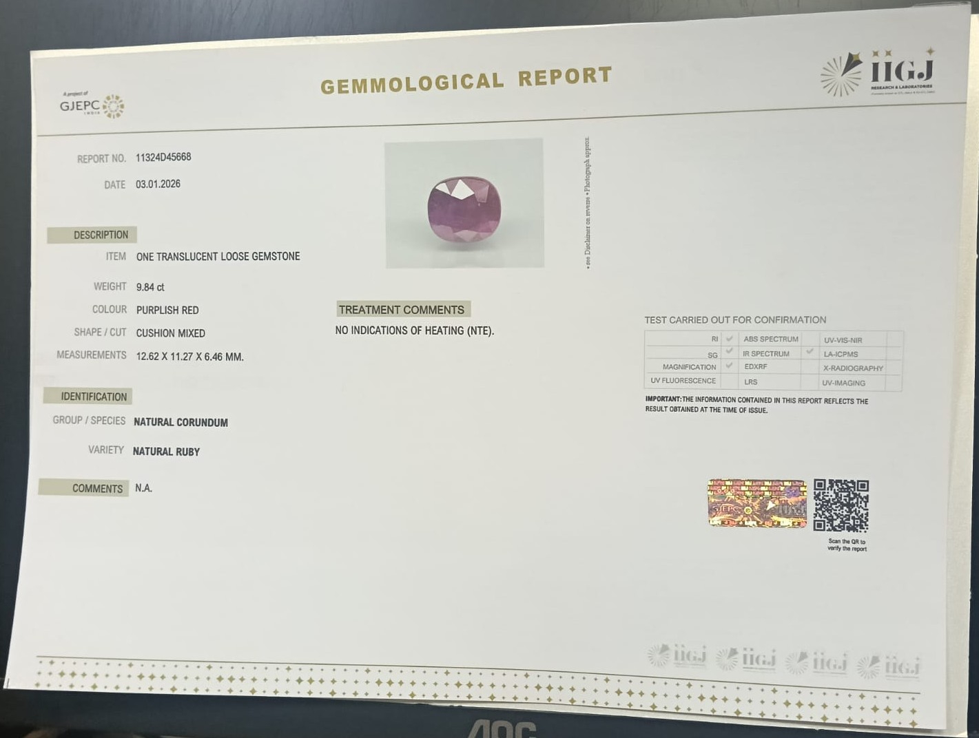 RUB8466 2 RUBY 9.84 Ct.