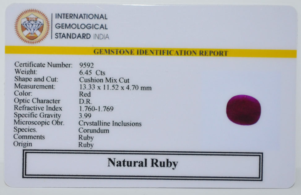 RUB8475 2 RUBY 6.45 Ct.