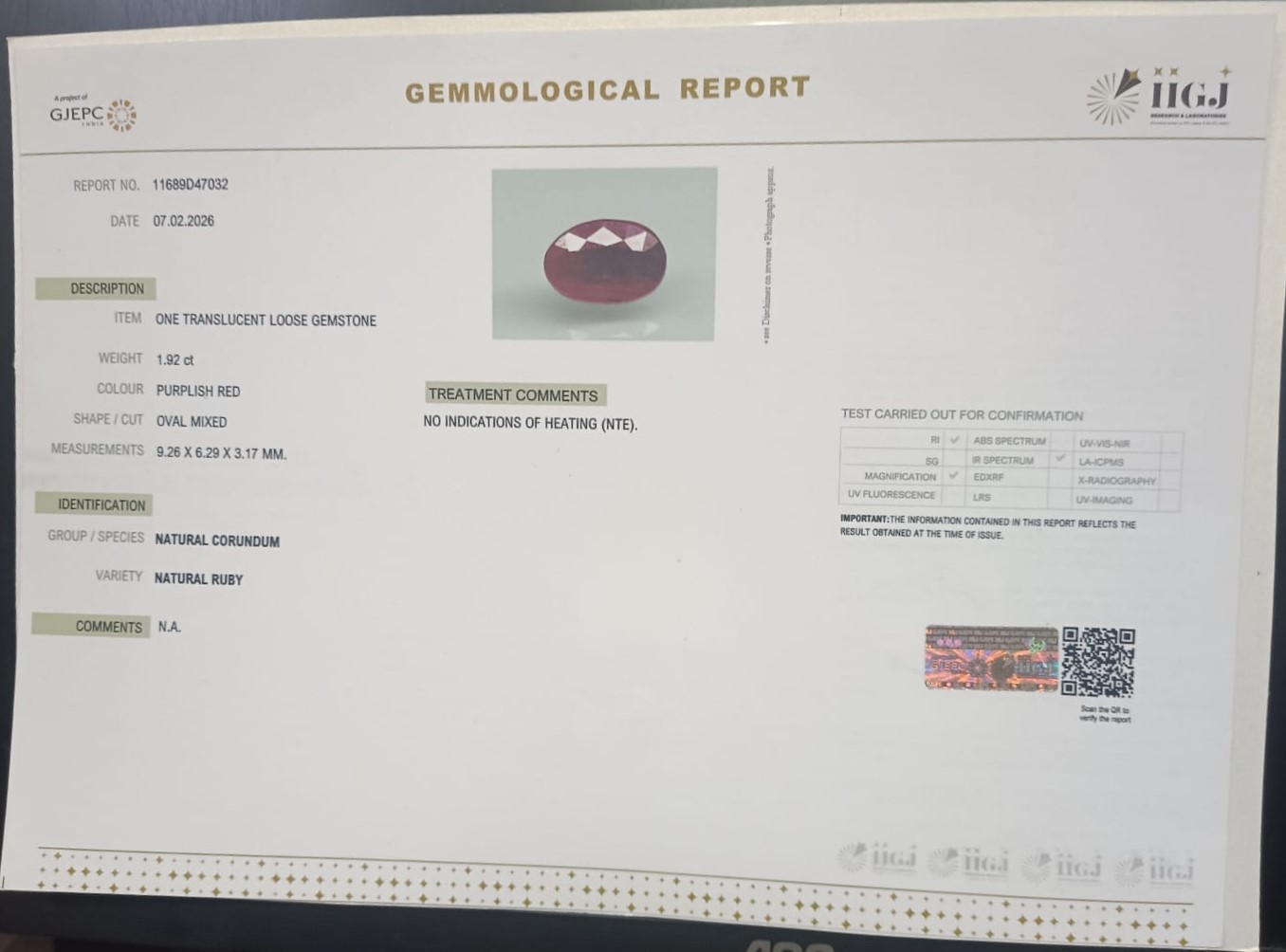 RUB8521 2 RUBY 1.92 Ct.