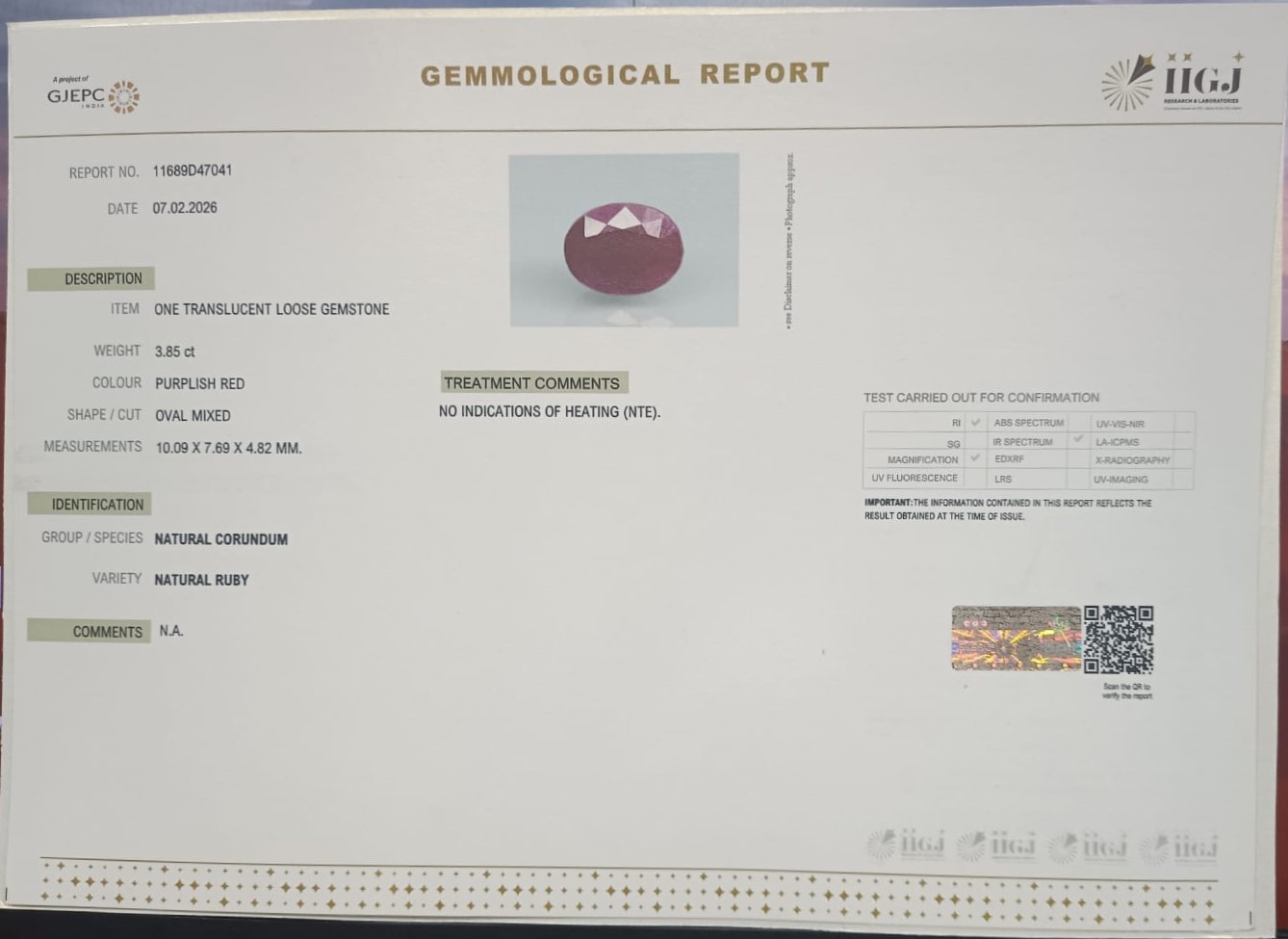 RUB8528 2 RUBY 3.85 Ct.