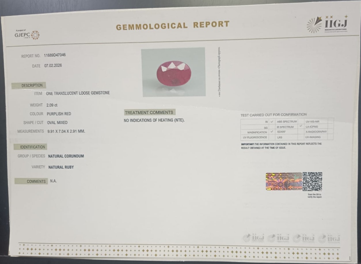 RUBY 2.09 Ct. 3 RUB8532 2 RUBY 2.09 Ct.