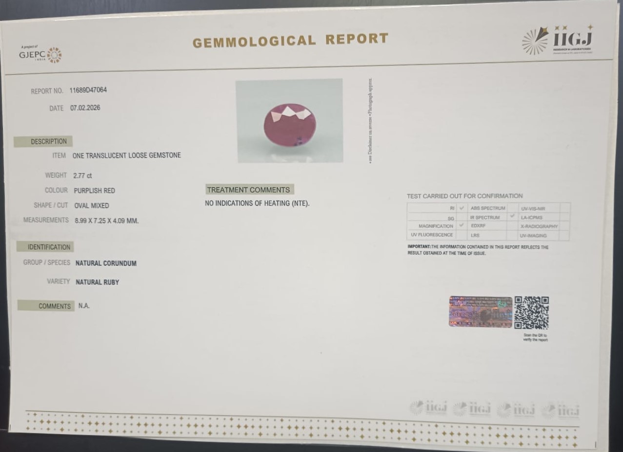 RUBY 2.77 Ct. 3 RUB8547 2 RUBY 2.77 Ct.