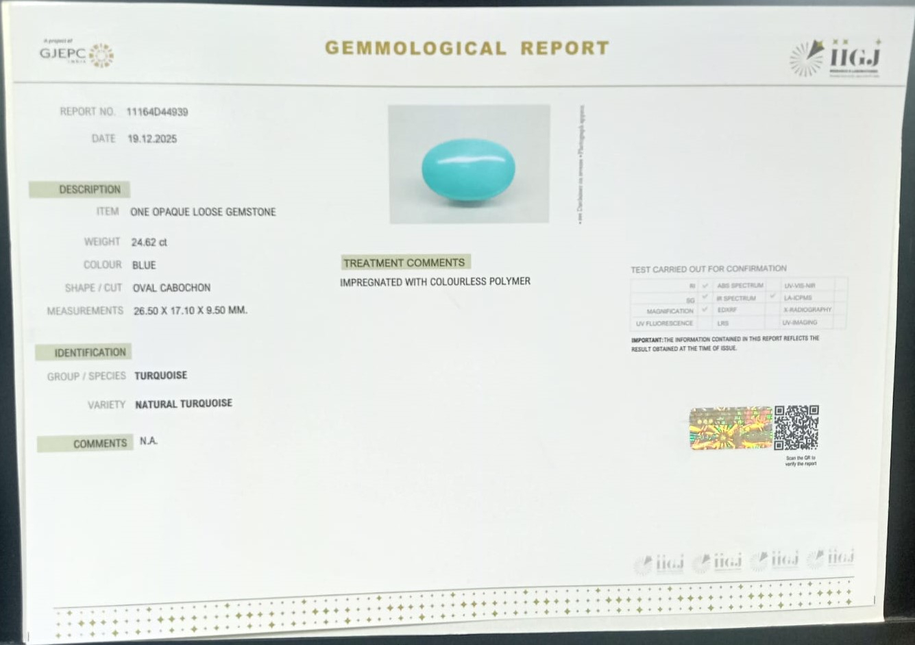 TUR2904 2 TURQUOISE 24.62 Ct.
