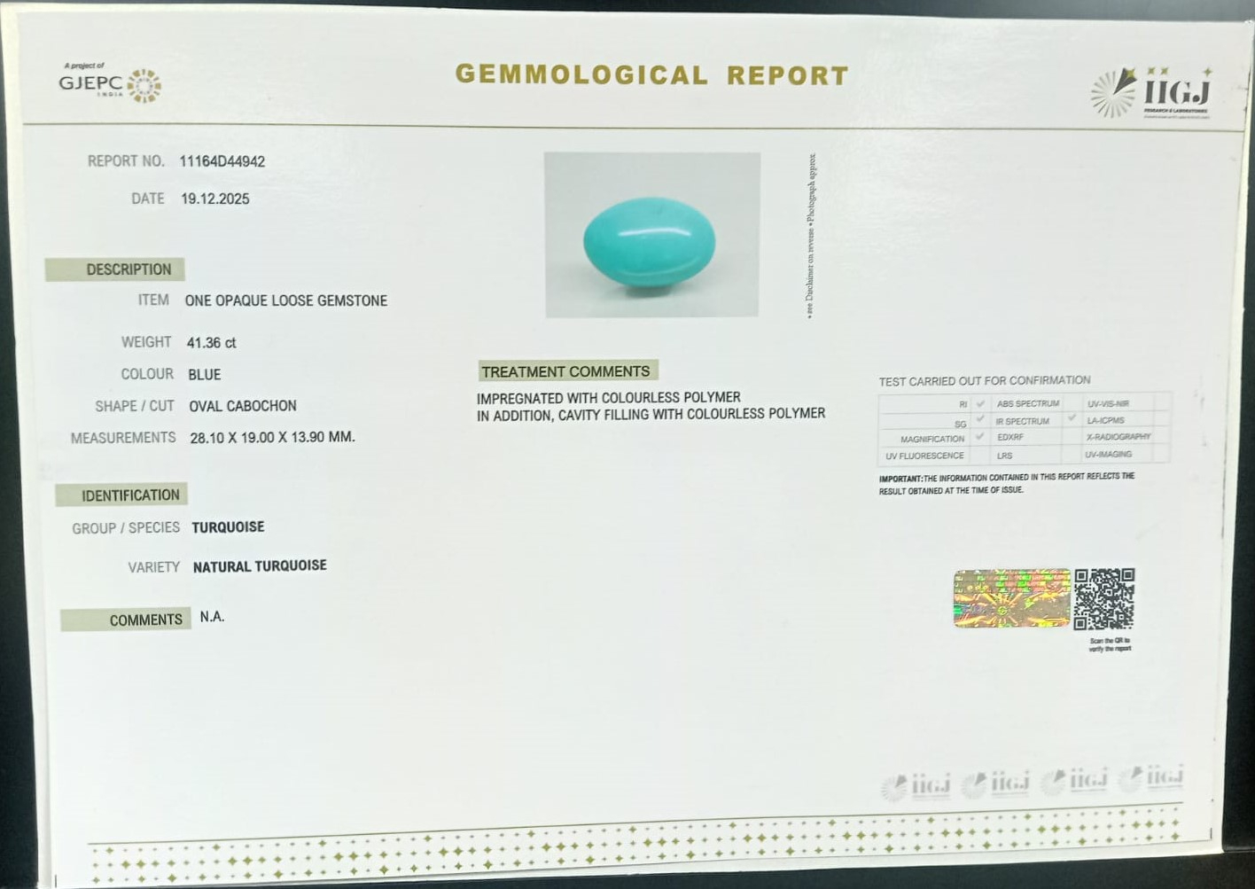 TURQUOISE 41.36 Ct. 3 TUR2907 2 TURQUOISE 41.36 Ct.