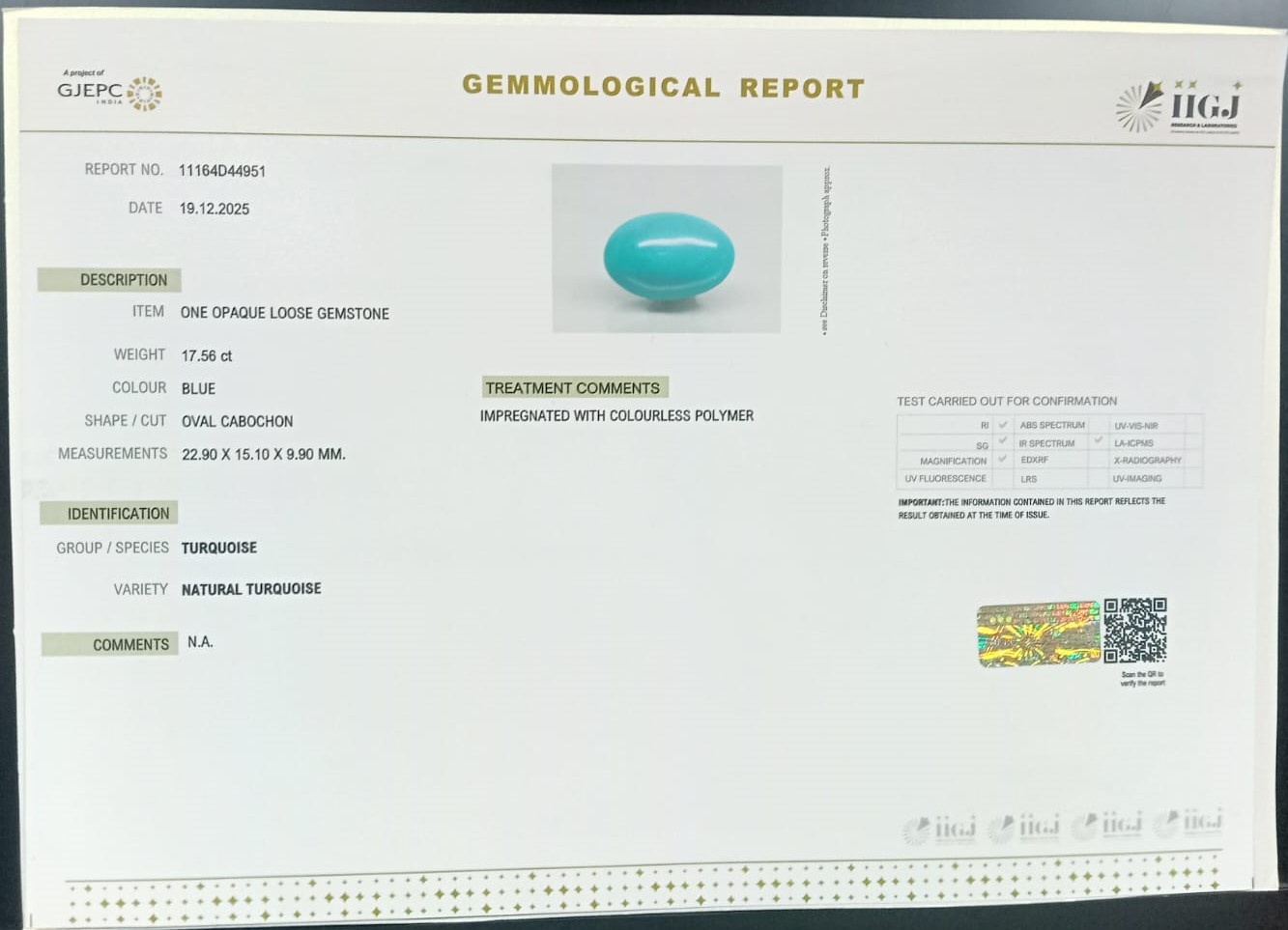 TUR2916 2 TURQUOISE 17.56 Ct.