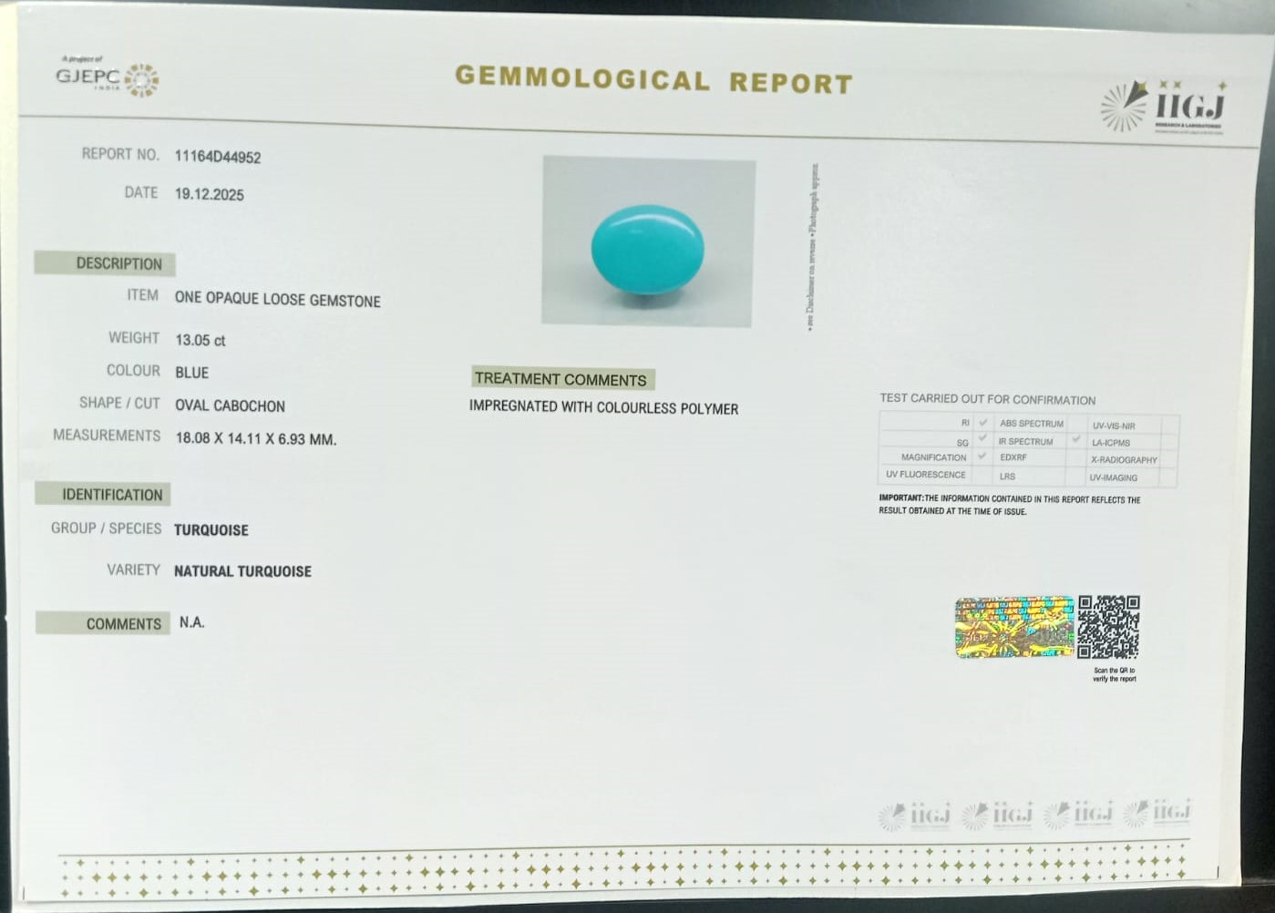TUR2917 2 TURQUOISE 13.05 Ct.