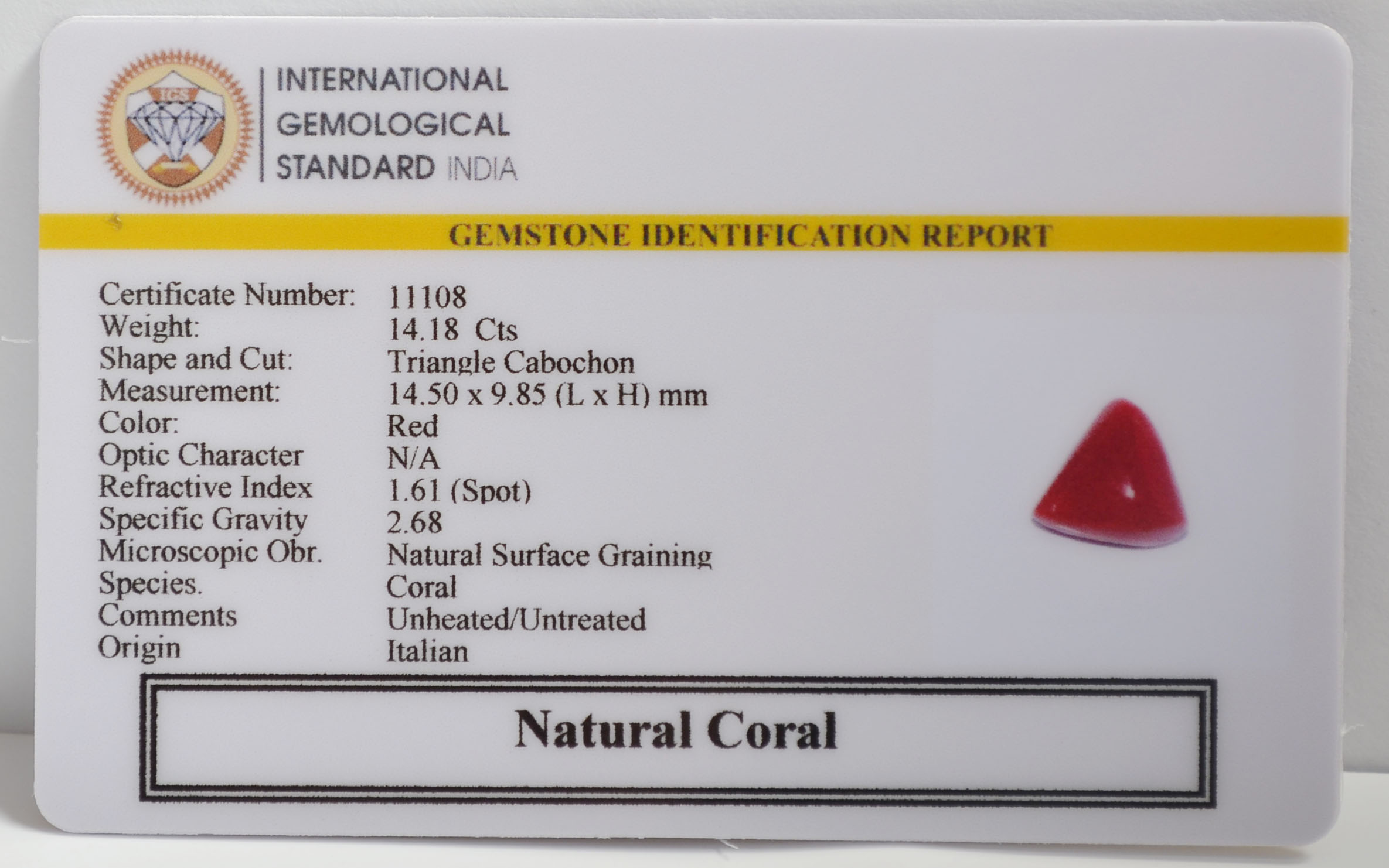 CRL6341 2 CORAL 14.18 Ct.