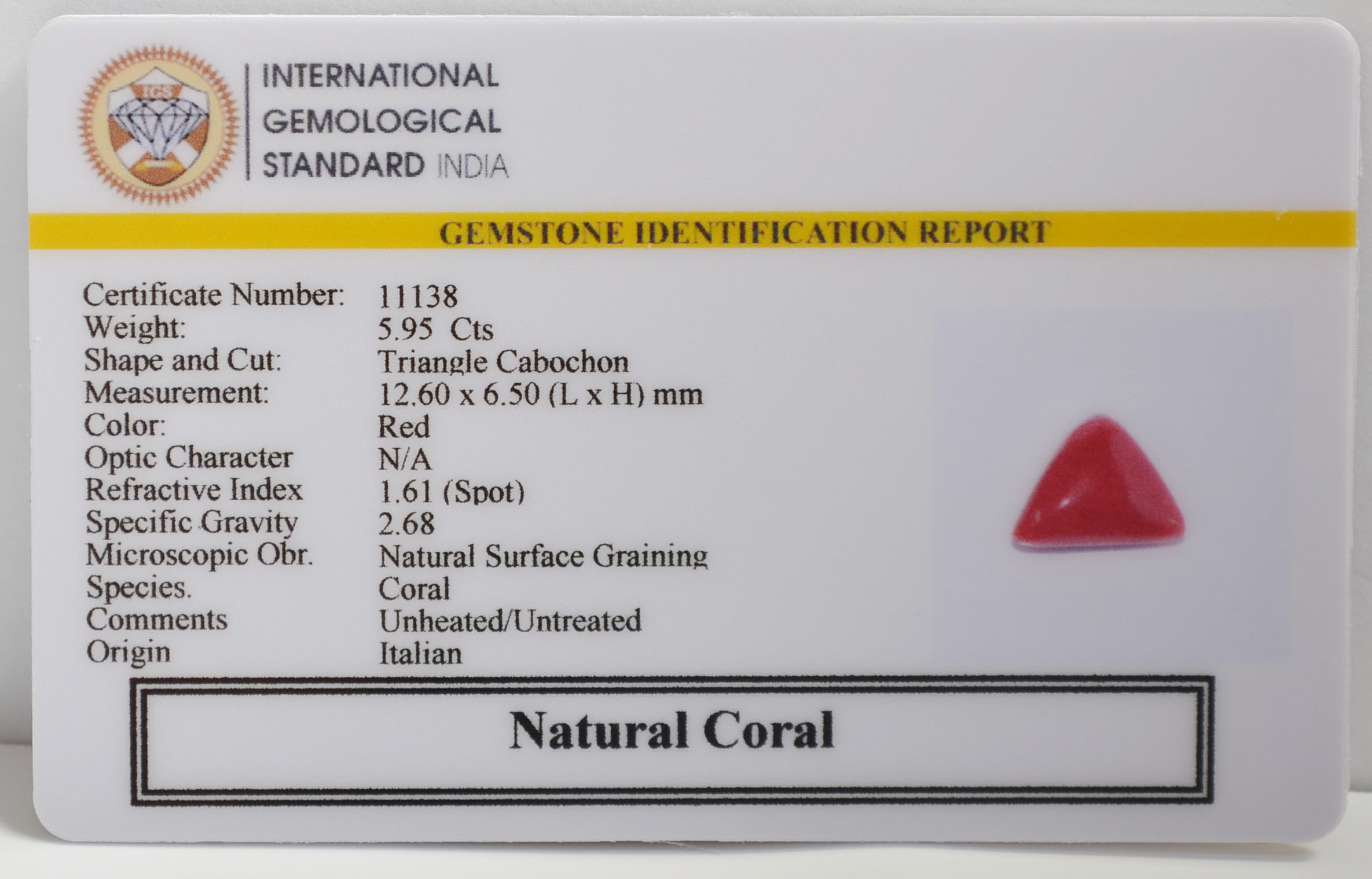 CRL6365 2 CORAL 5.95 Ct.
