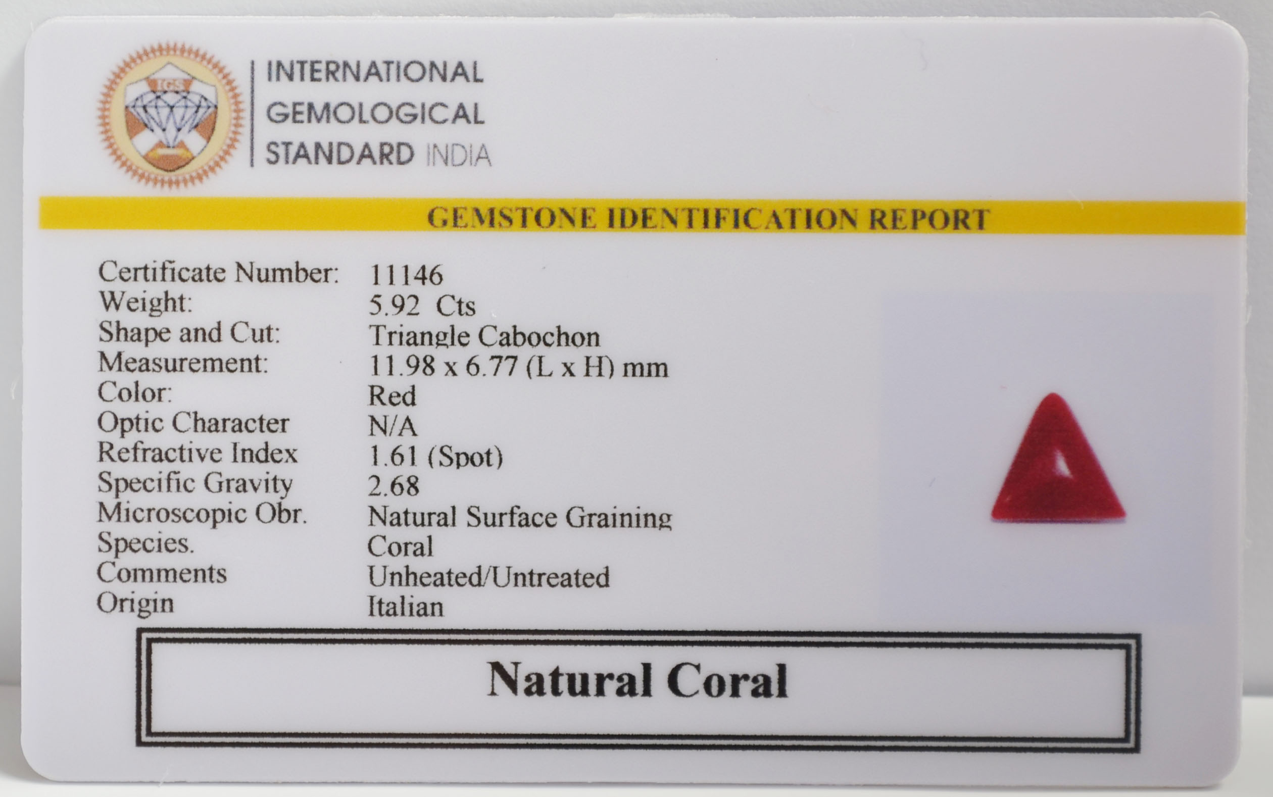 CRL6370 2 CORAL 5.92 Ct.