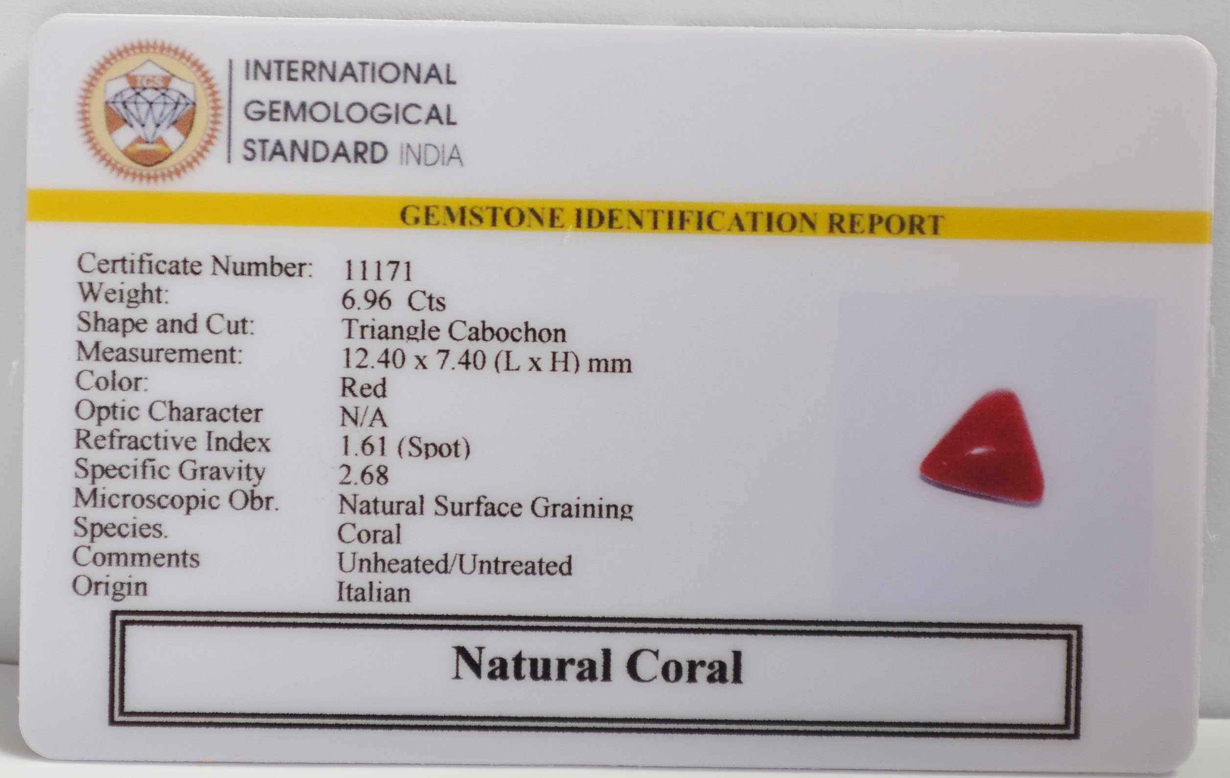 CRL6391 2 CORAL 6.96 Ct.